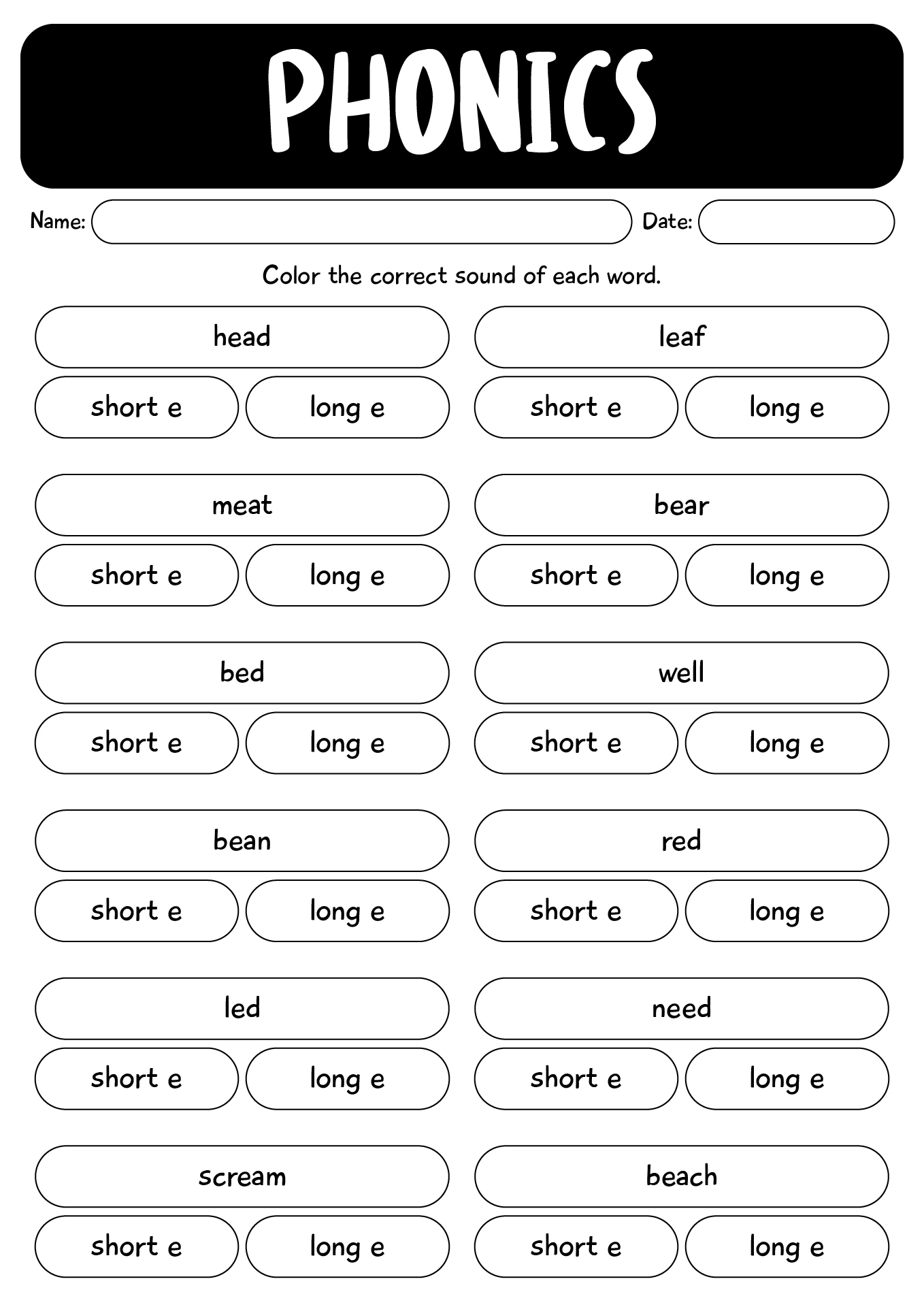 2nd Grade Phonics Fun Worksheets