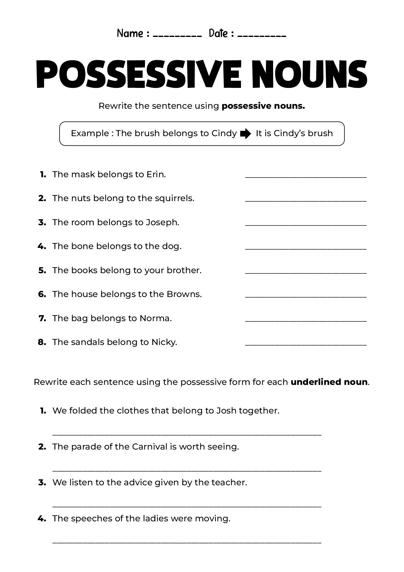 3rd Grade English Activities Worksheets