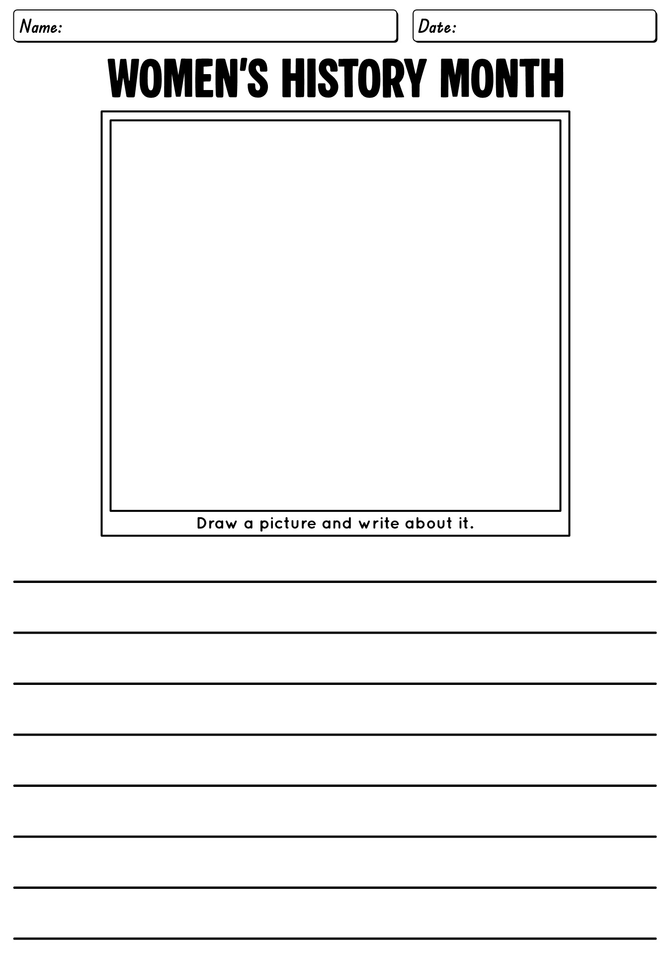 3rd Grade Womens History Month Creative Writing Worksheets