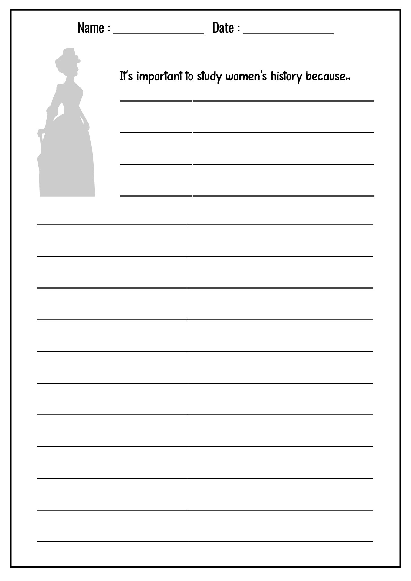 3rd Grade Womens History Month Writing Prompts