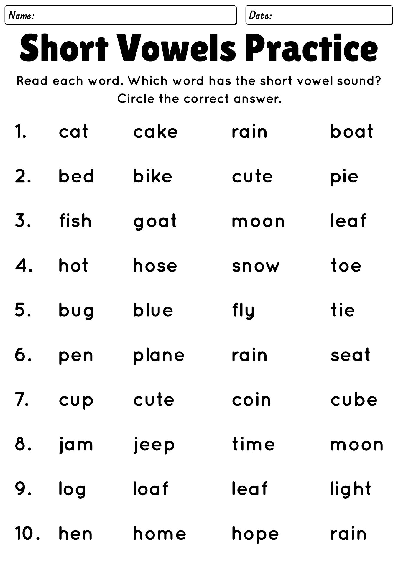 4th Grade Phonics Practice Sheets