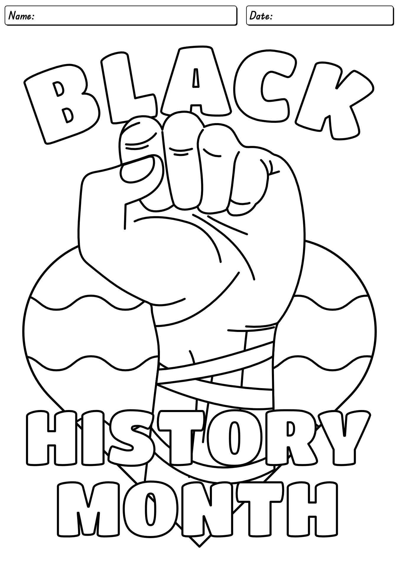 African American History Coloring Page Worksheet