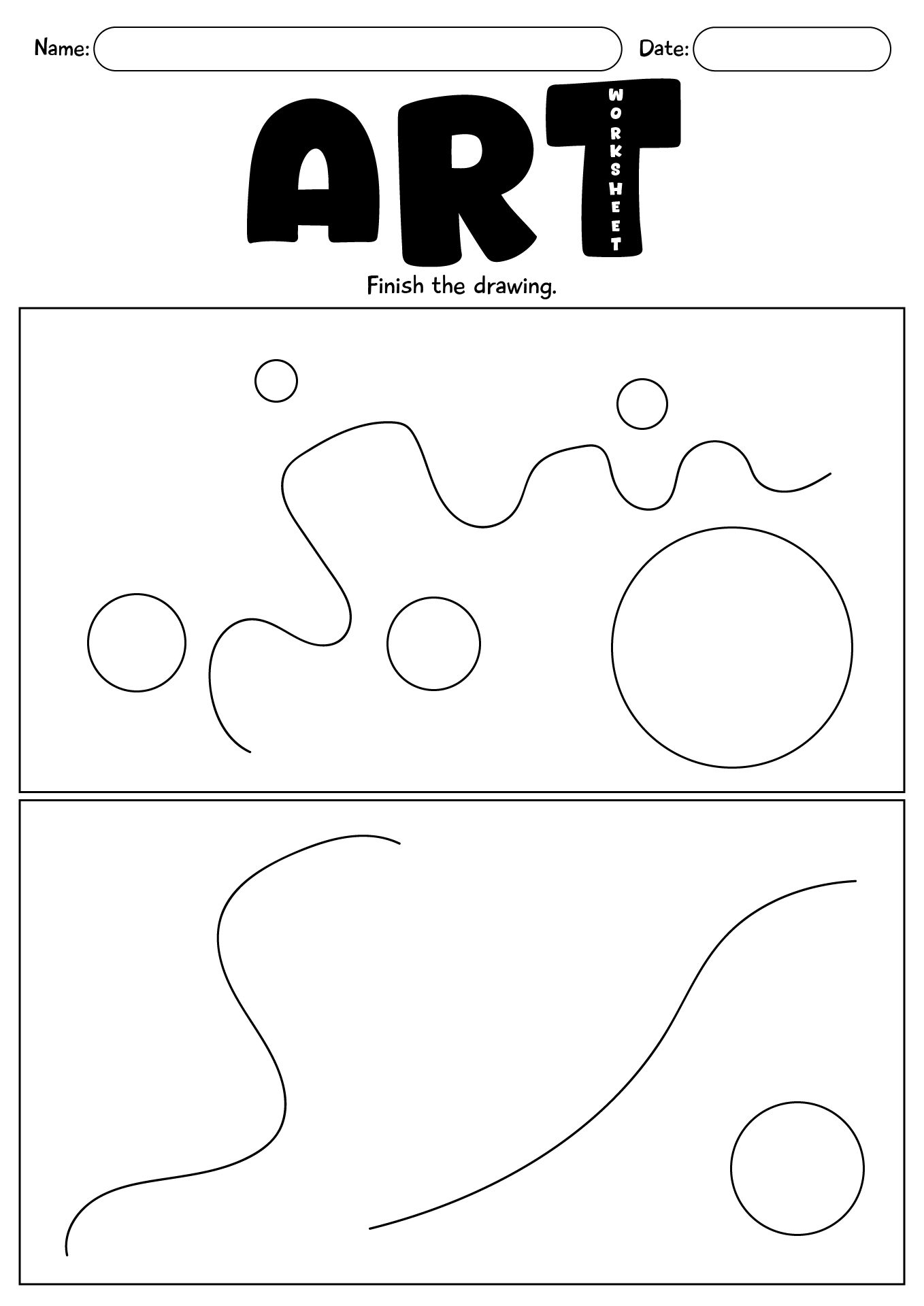 Art Drawing Worksheet For Third Grade
