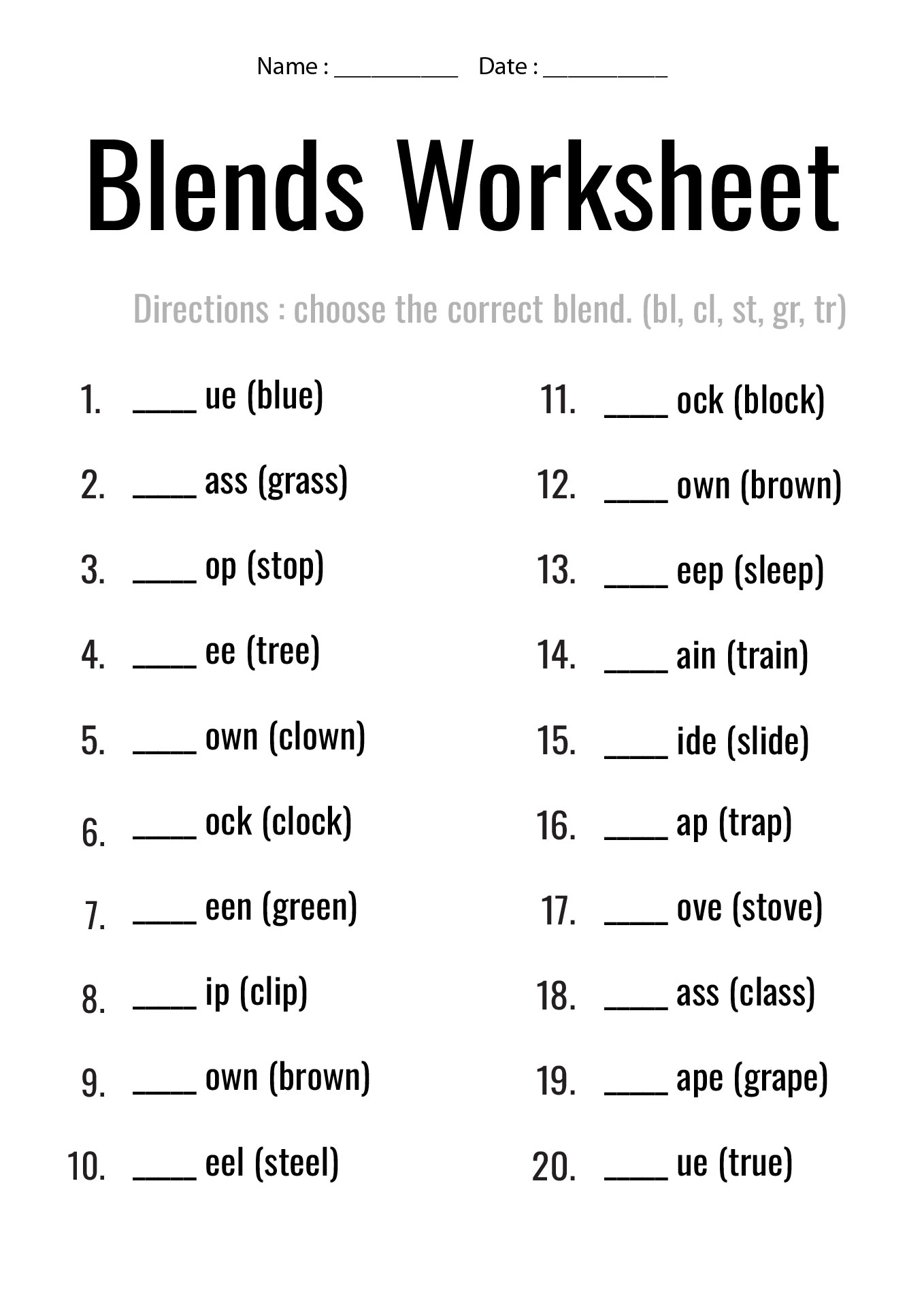 Beginner Phonics Worksheets for 2nd Grade