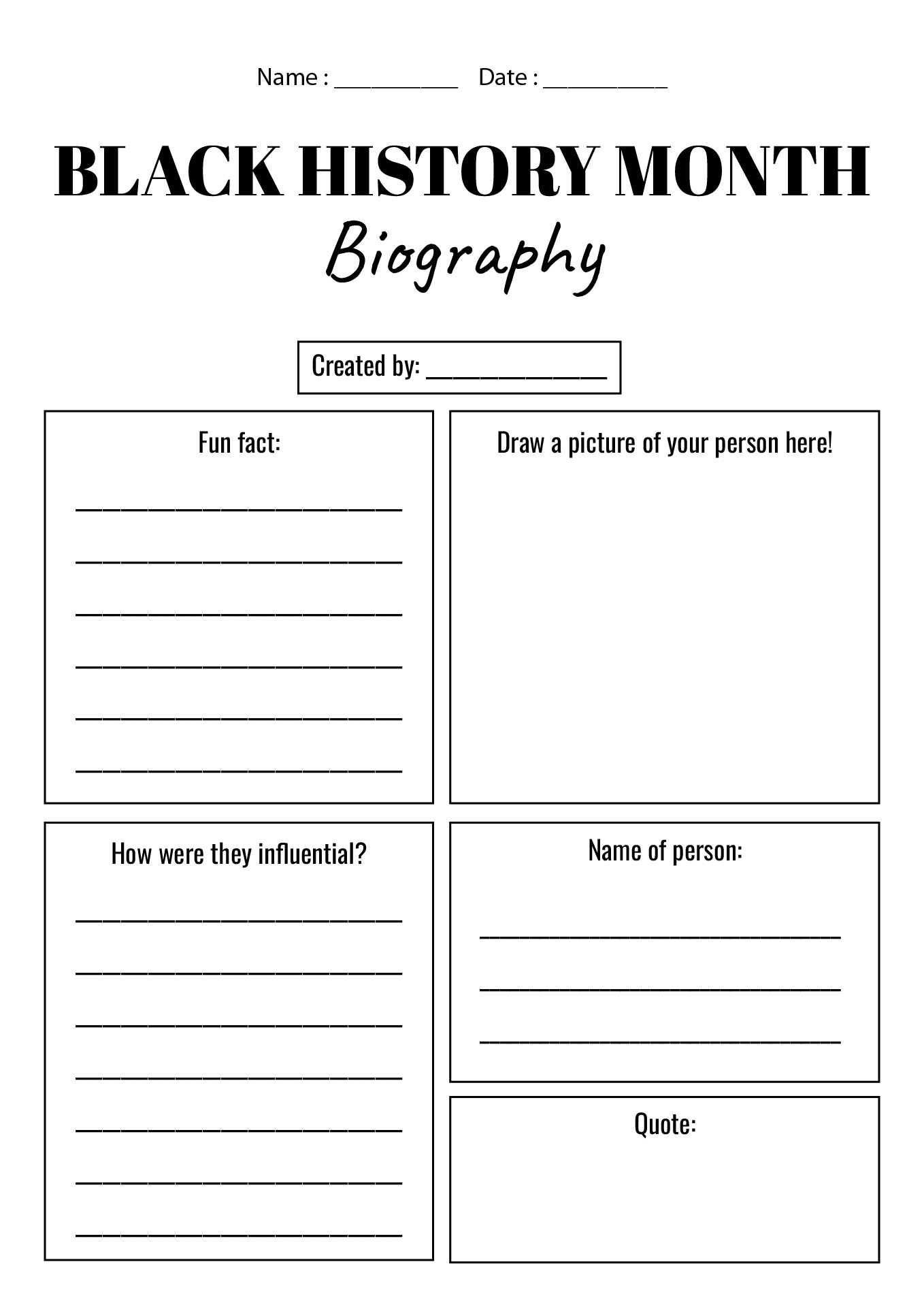 Black Hisstory Month Activities for 2nd Graders