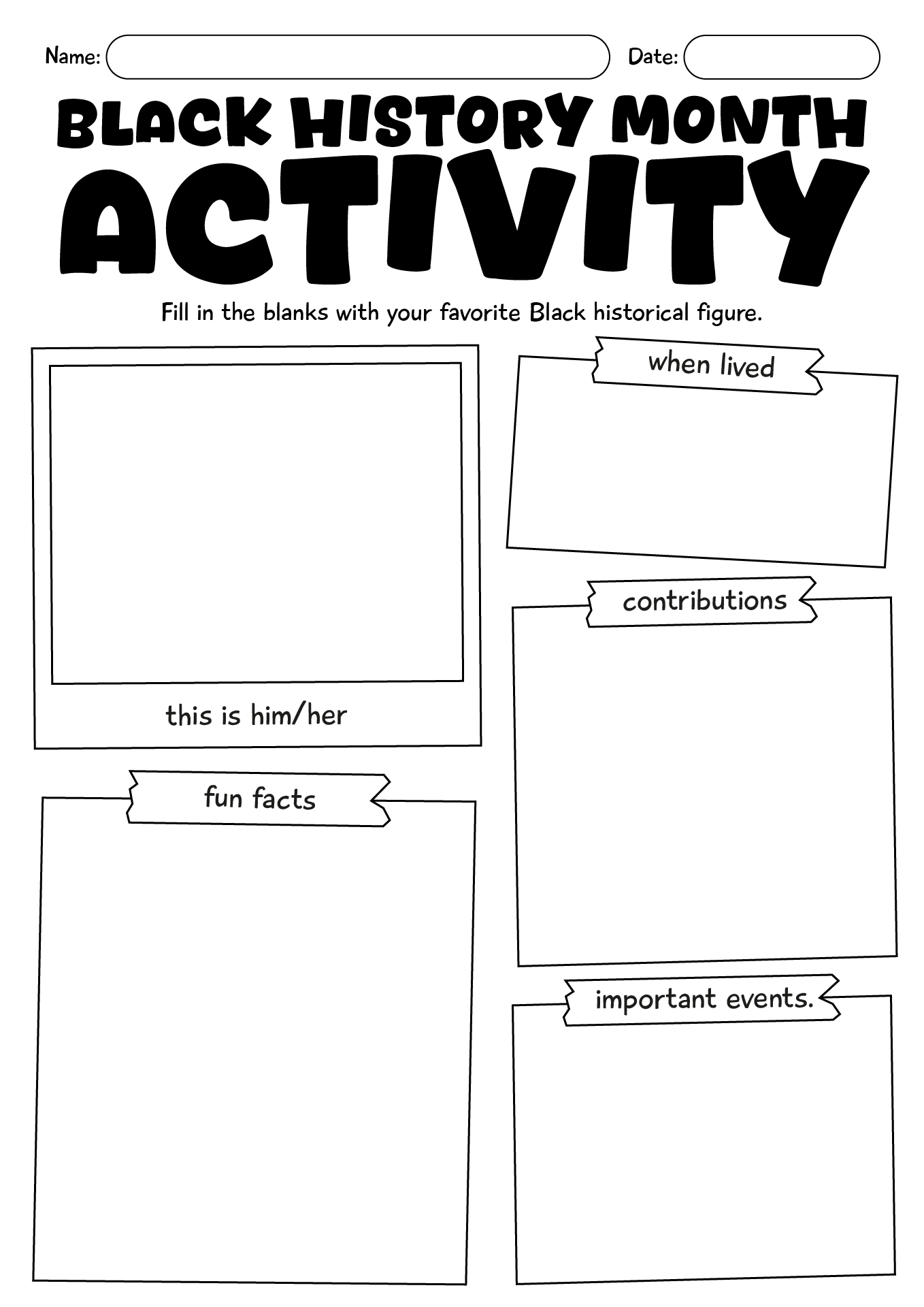 Black History Month Activities For Second Grade