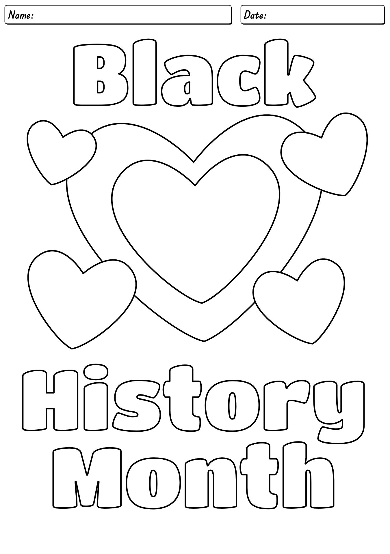 Black History Month Preschool Activity Sheets