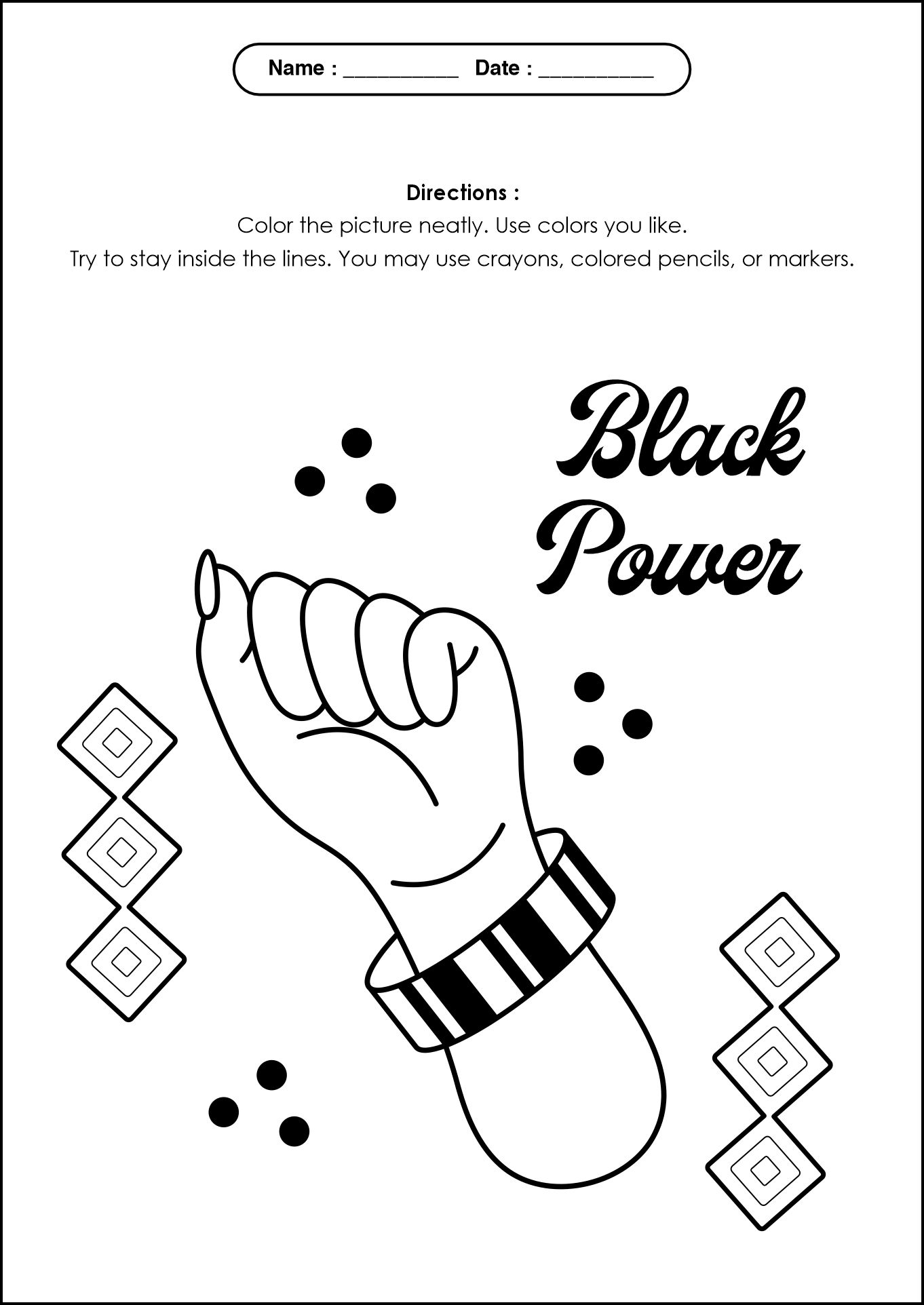Black History Month Preschool Worksheets