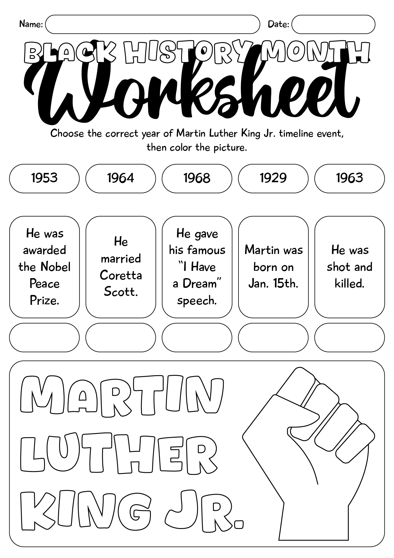 Black History Month Worksheets For 2nd Grade