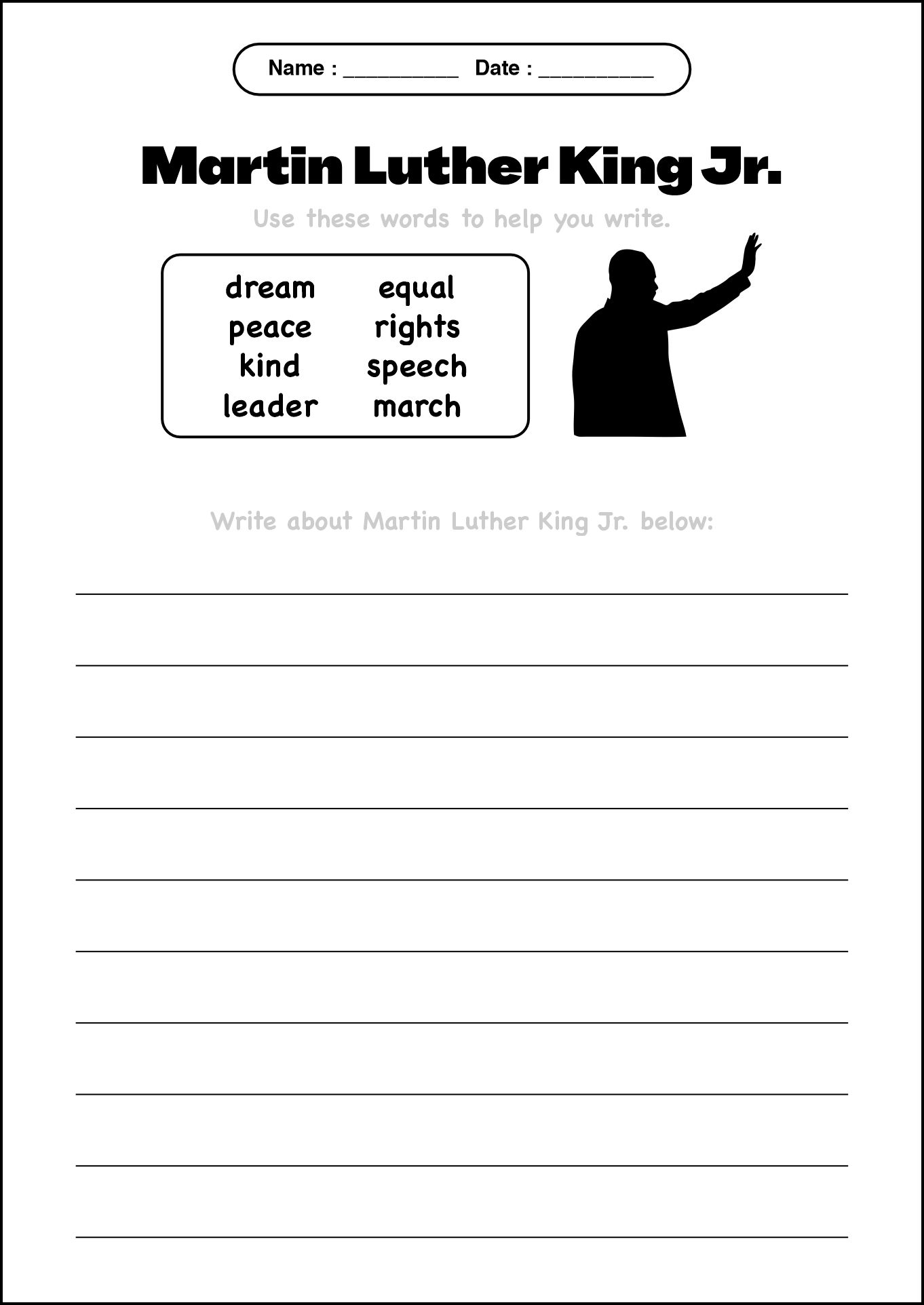 Black History Month Writing Prompts for First Grade