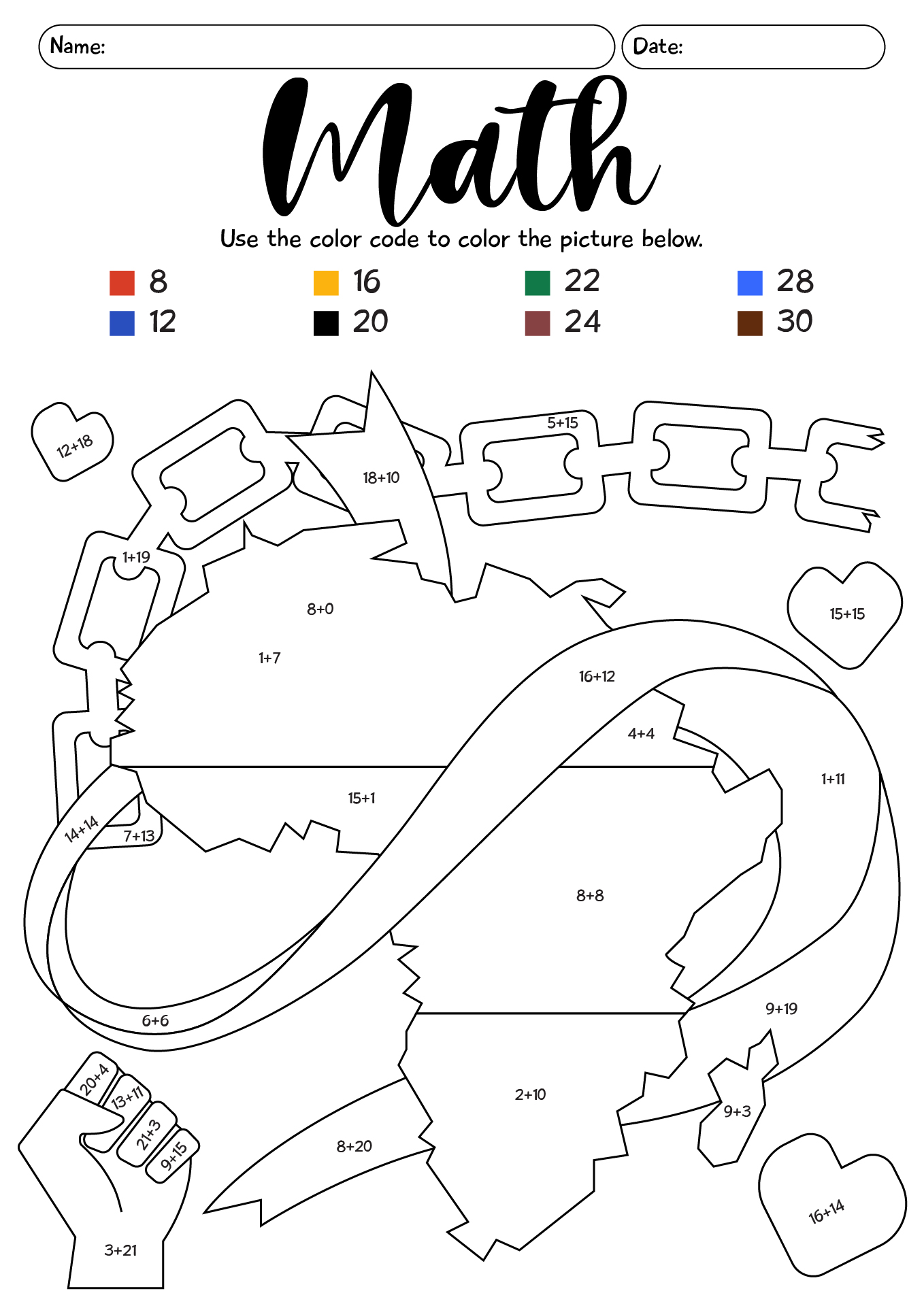 Color By Number Black History Month Math Worksheets