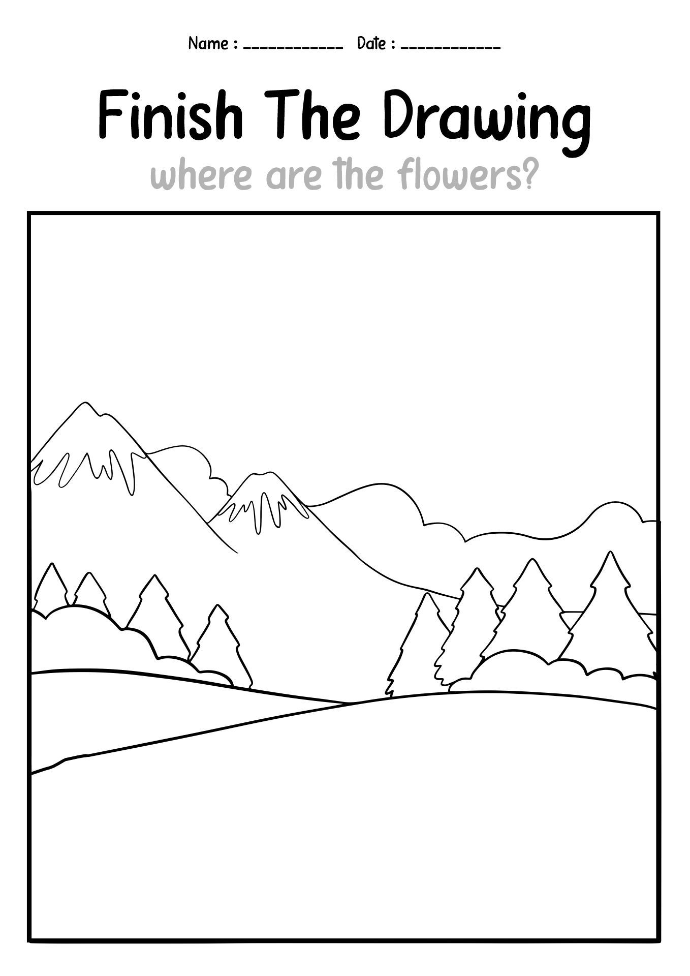 Easy 1st Grade Nature Drawing Worksheets