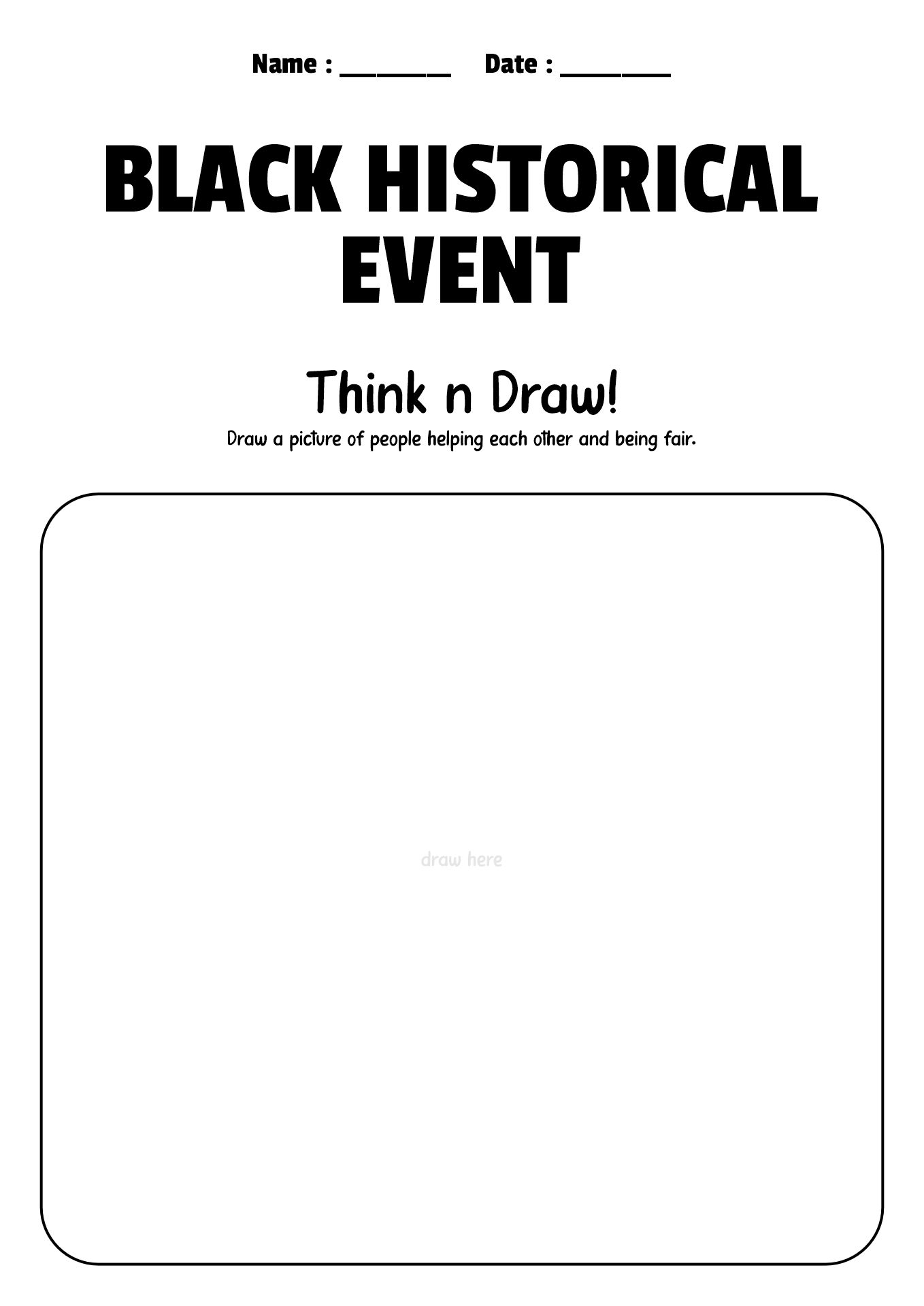 Elementary School Sheets on Black Historical Events