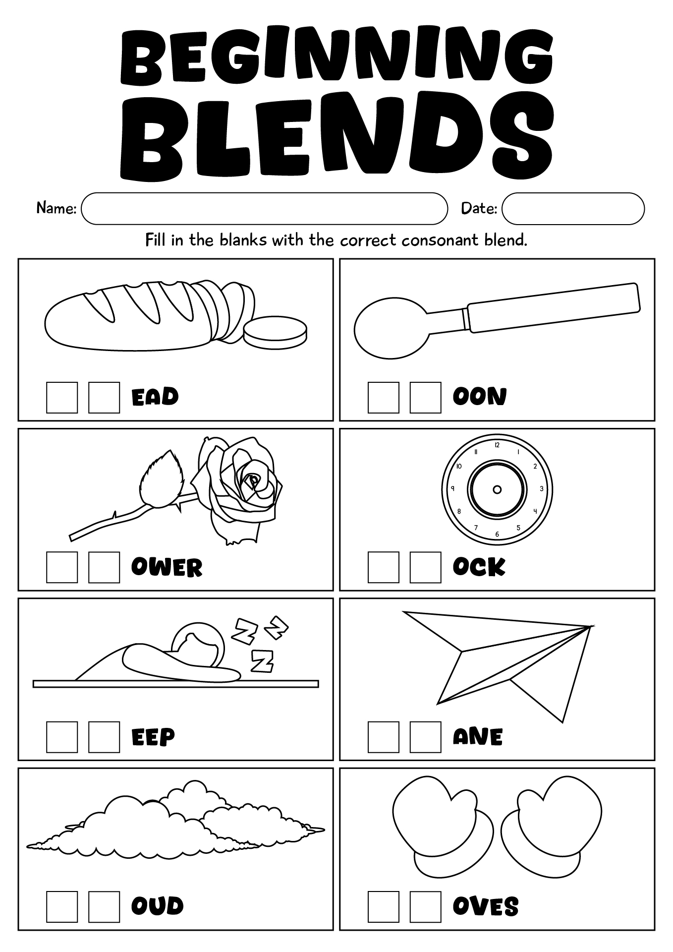 English Language Arts Worksheets For First Grade