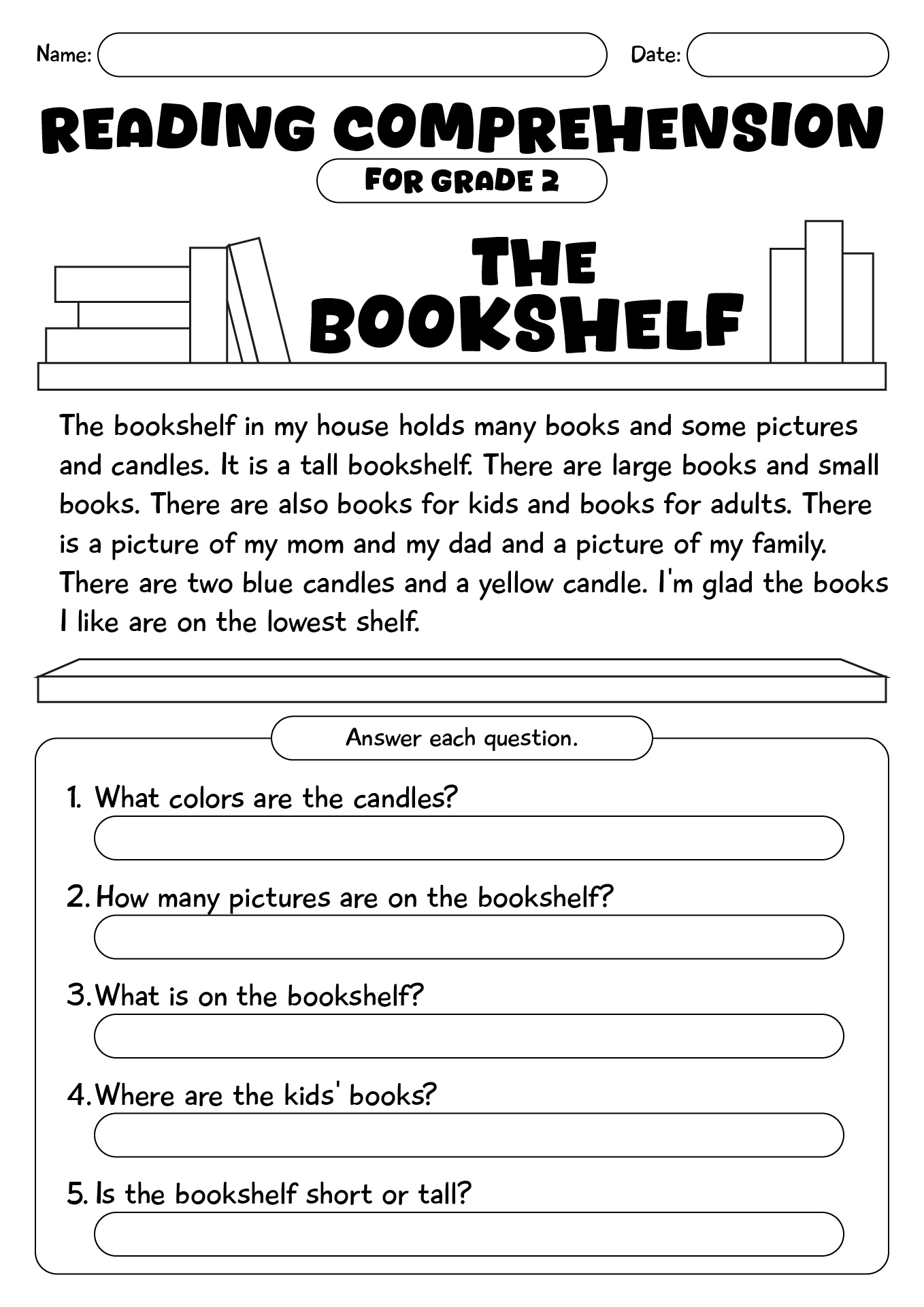 Grade 2 Reading Comprehension Worksheet