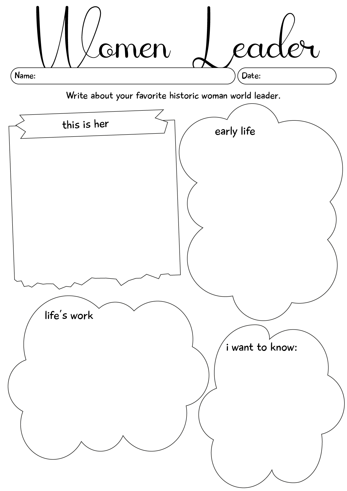 Historic Women World Leaders Worksheet