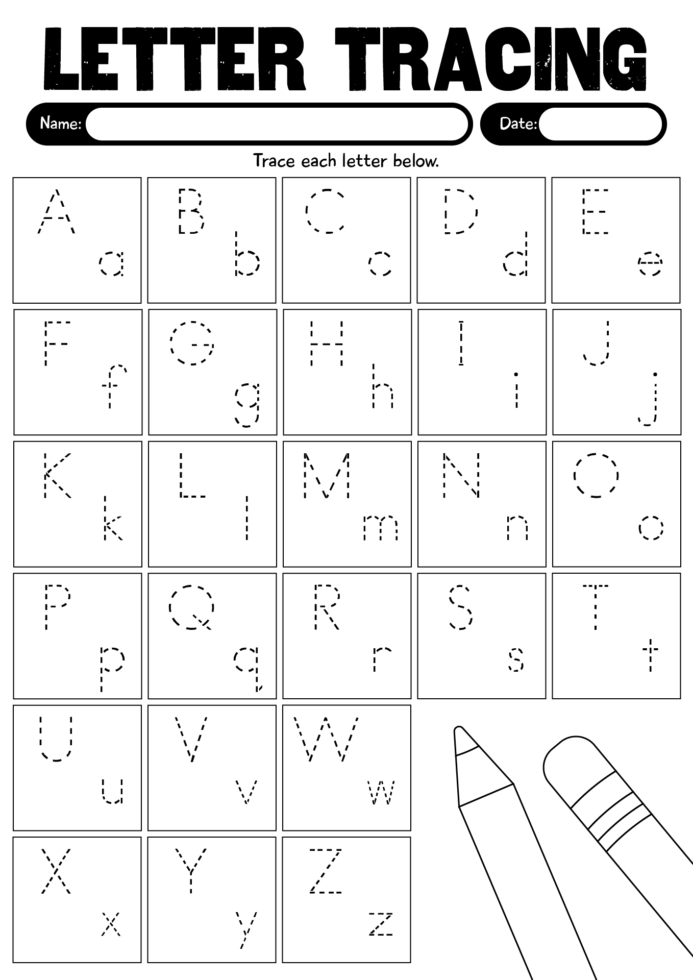 Letter Tracing Worksheets For Kids