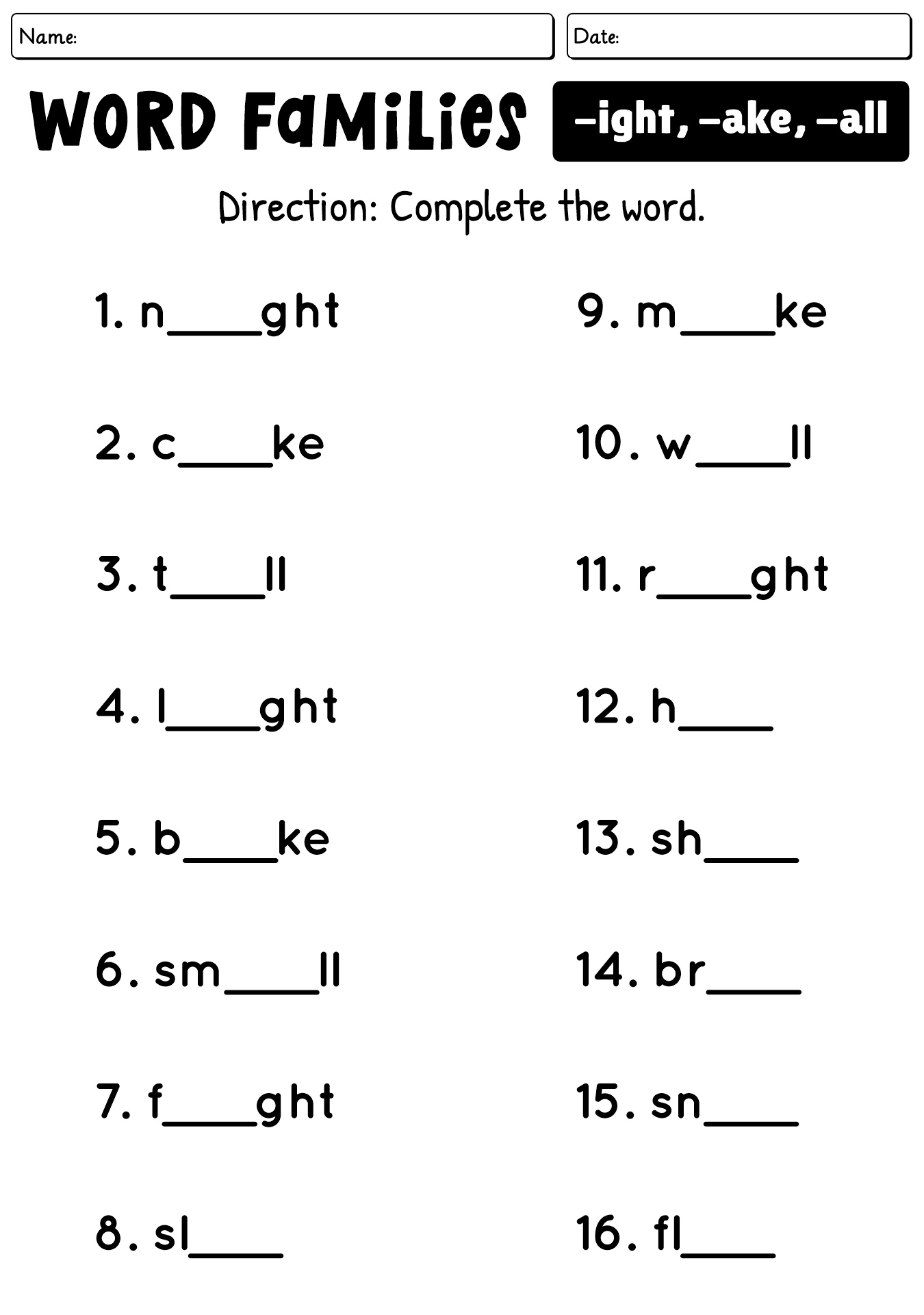 Phonics Worksheets For 4th Grade Students