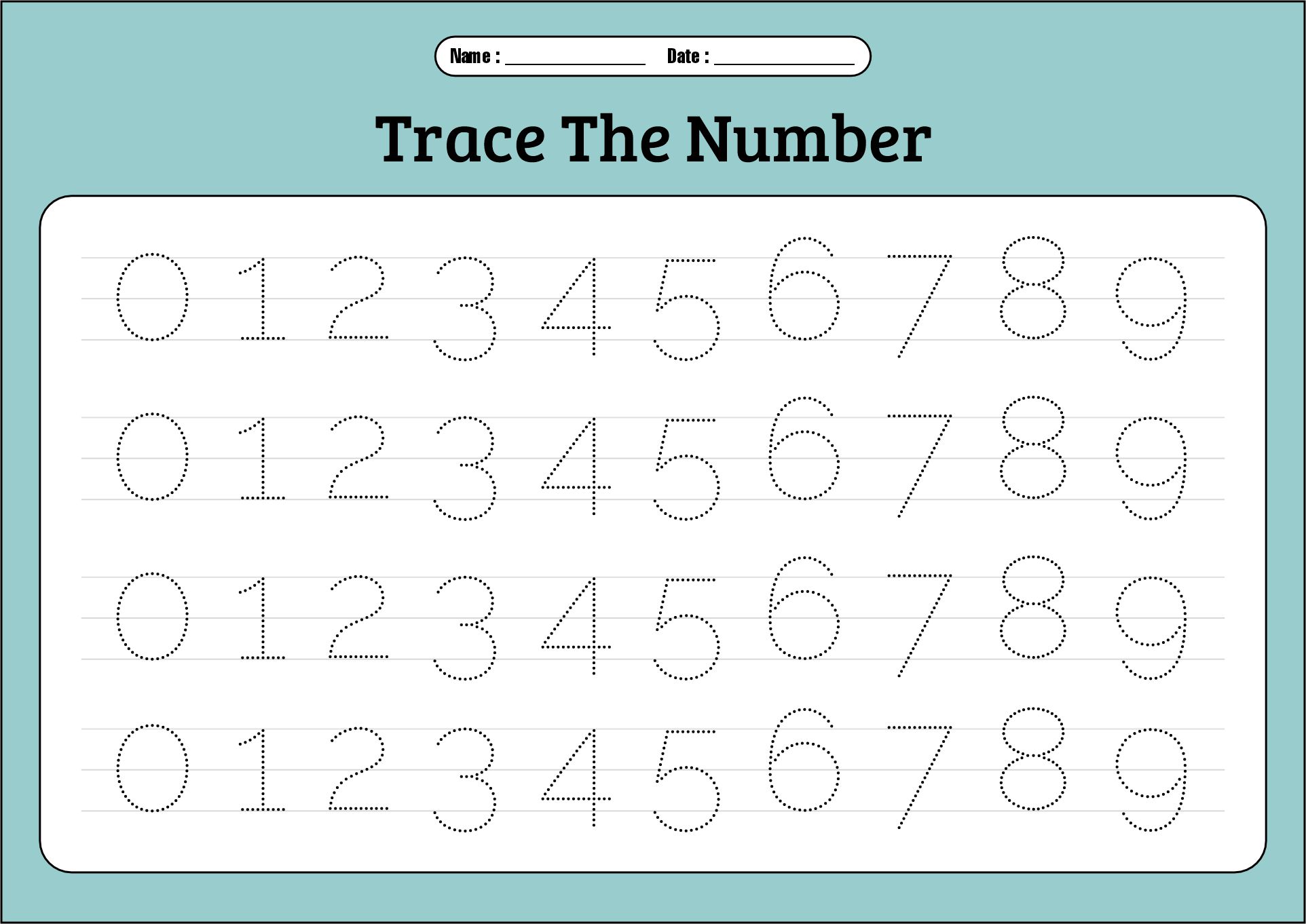 Preschool Number Handwriting Worksheets