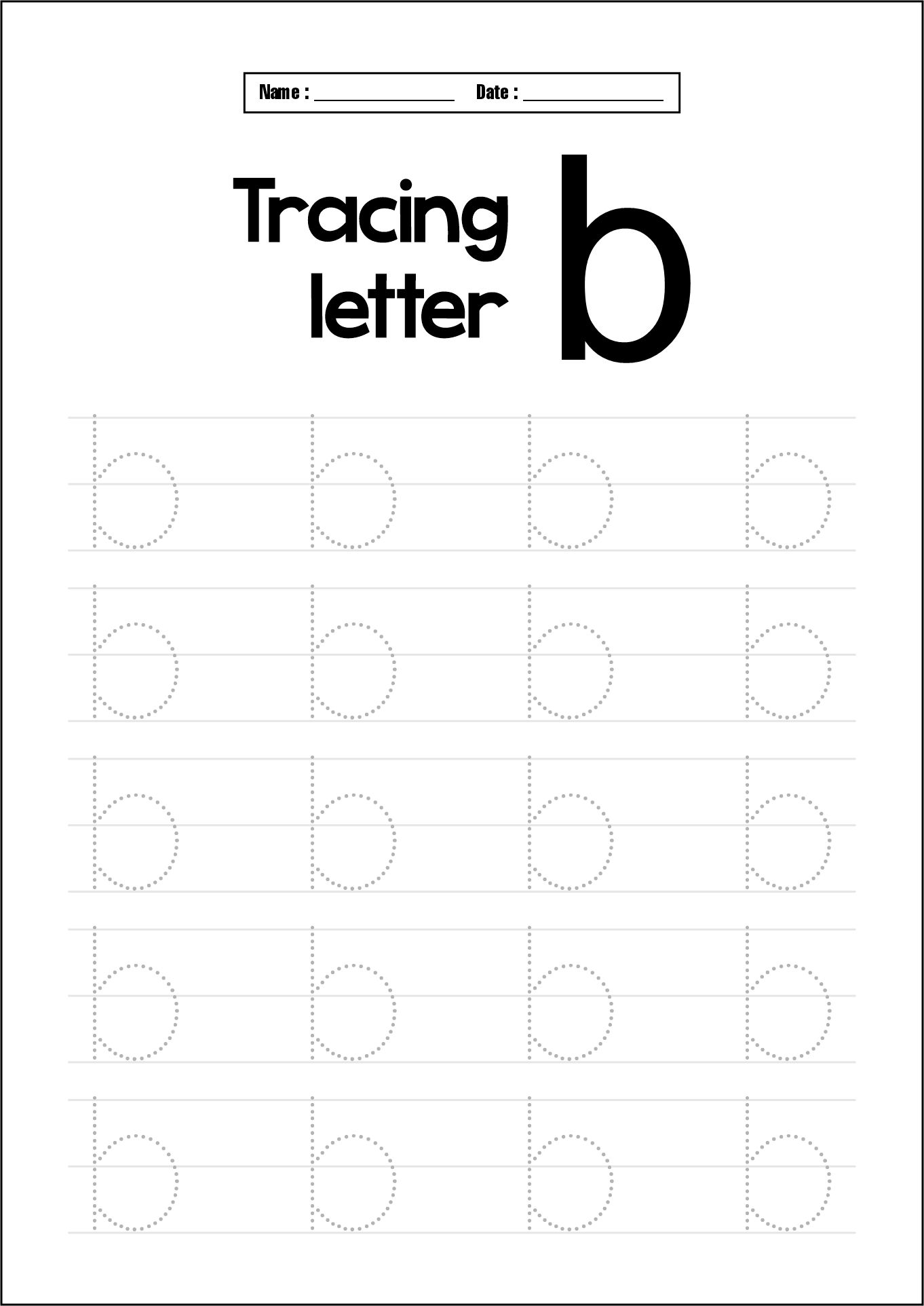 Preschool Tracing Letters Worksheets
