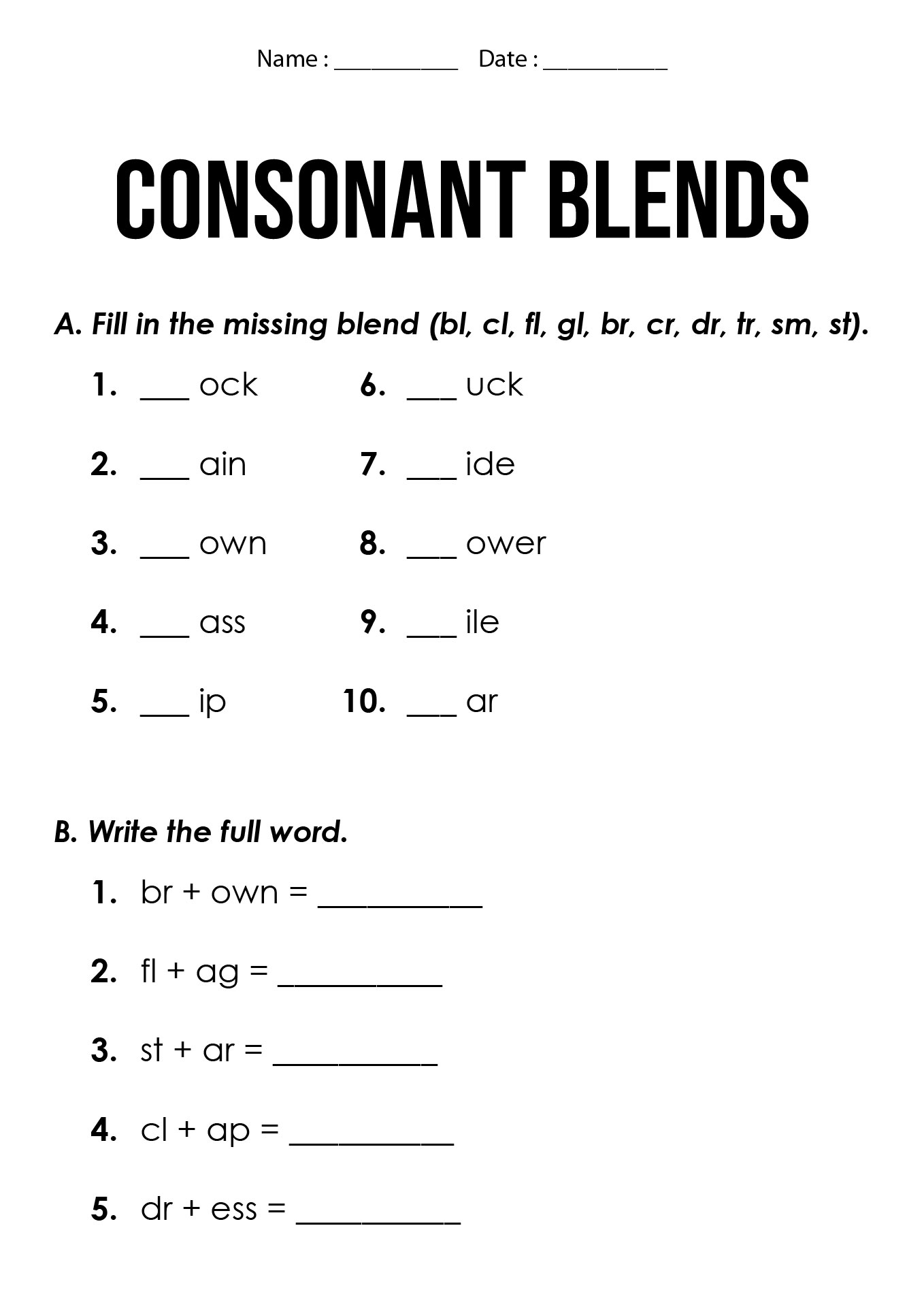 Printable 2nd Grade Phonics Worksheets
