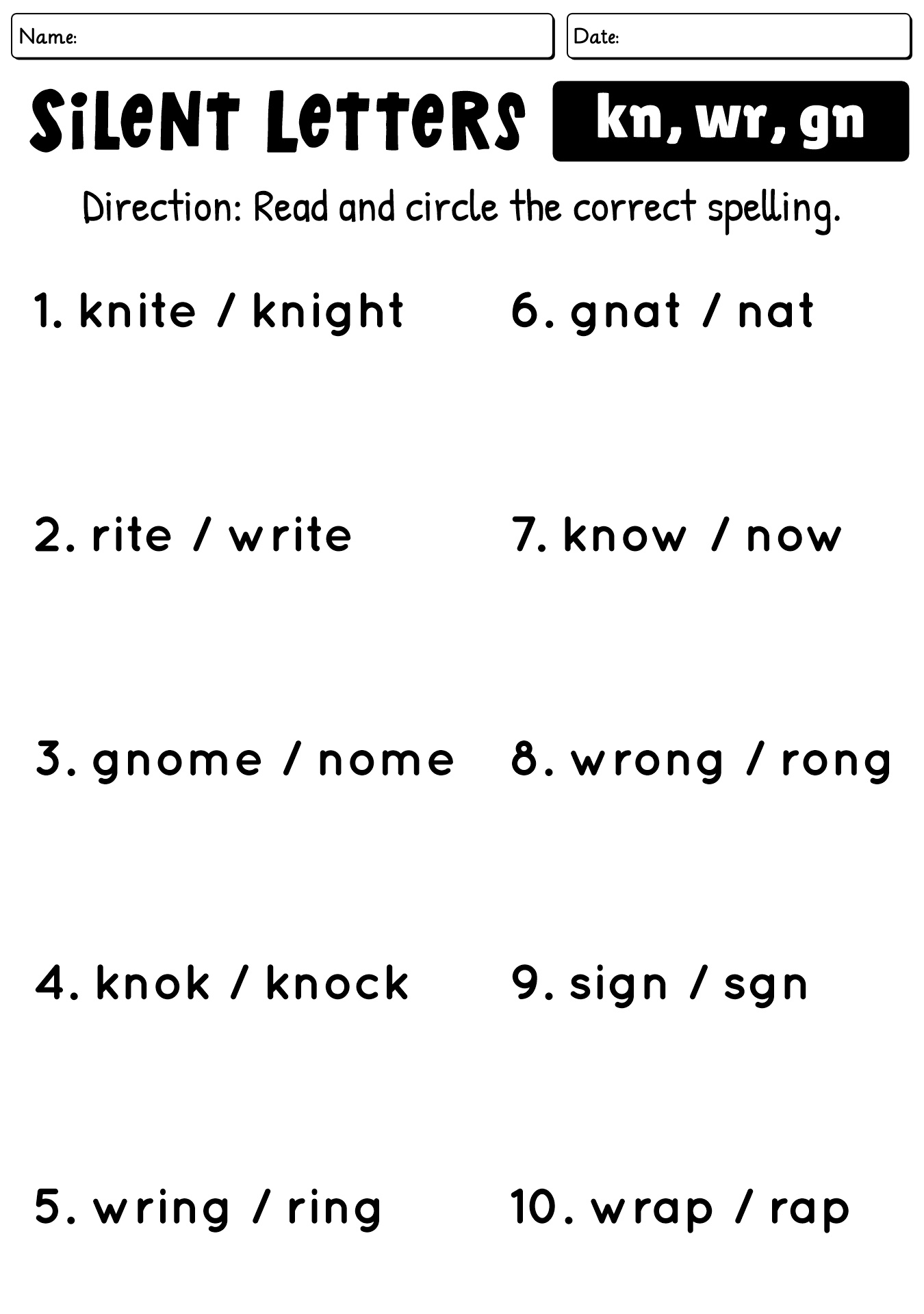 Printable 4th Grade Phonics Worksheets