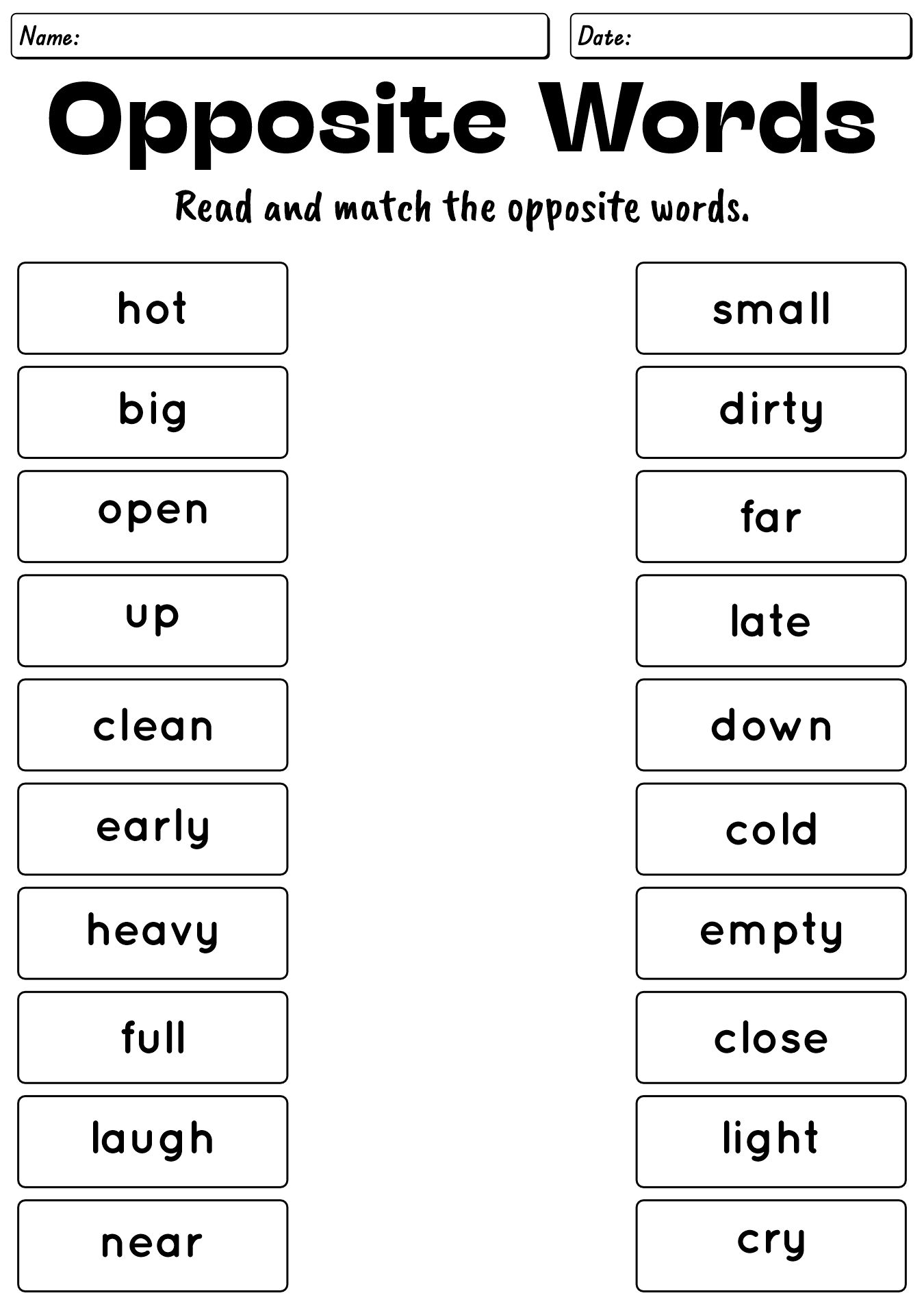 Printable Worksheets English For Elementary