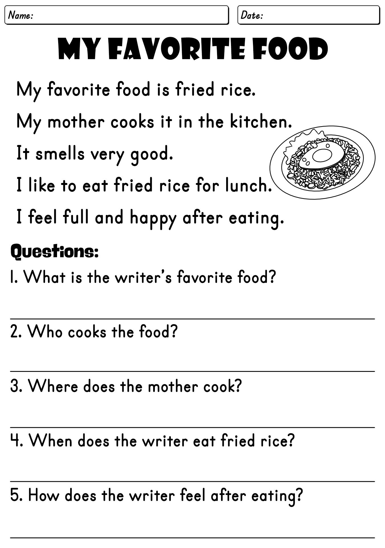 Reading Comprehension Passage Grade 2