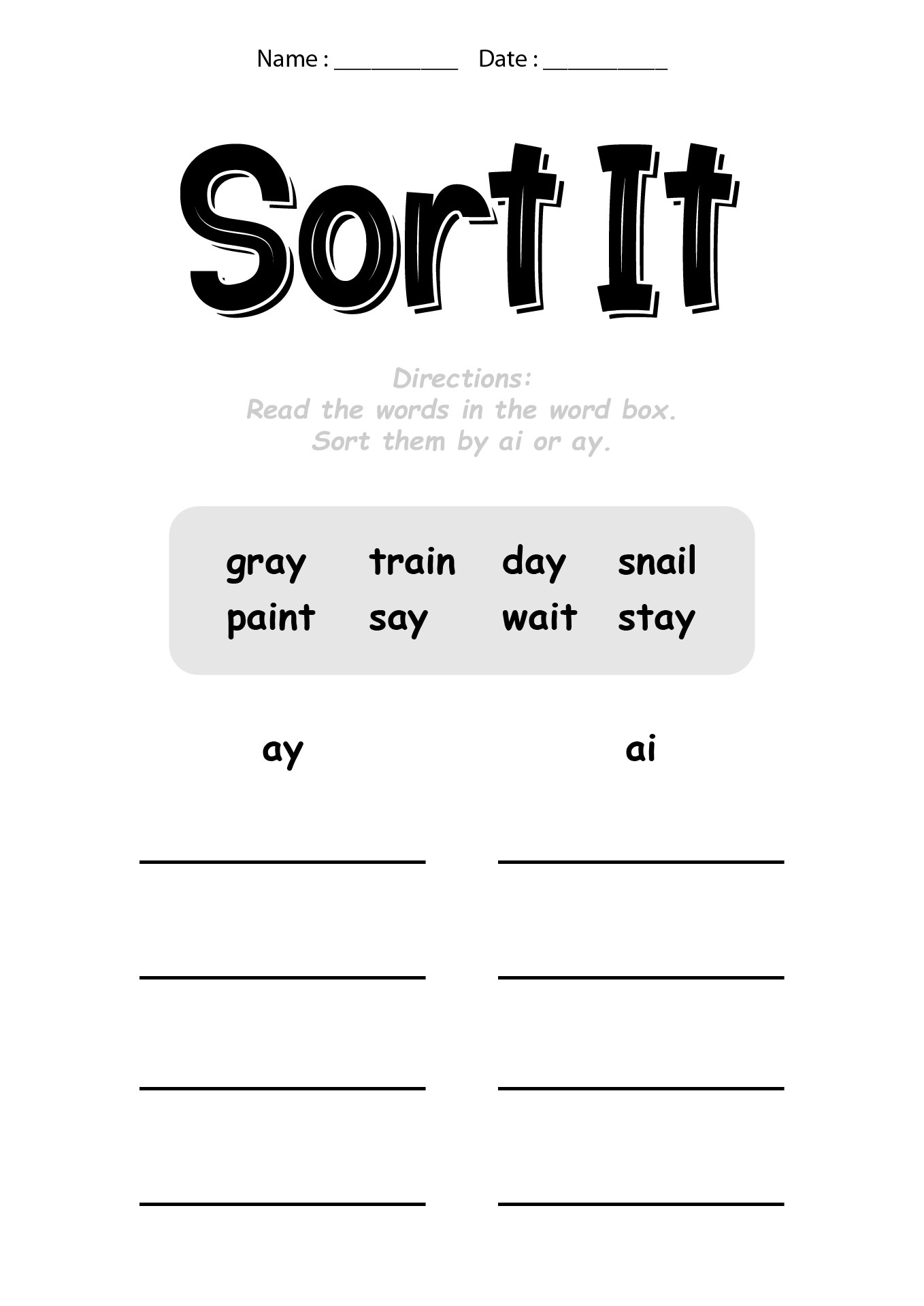 Second Grade Phonics Activity Worksheets