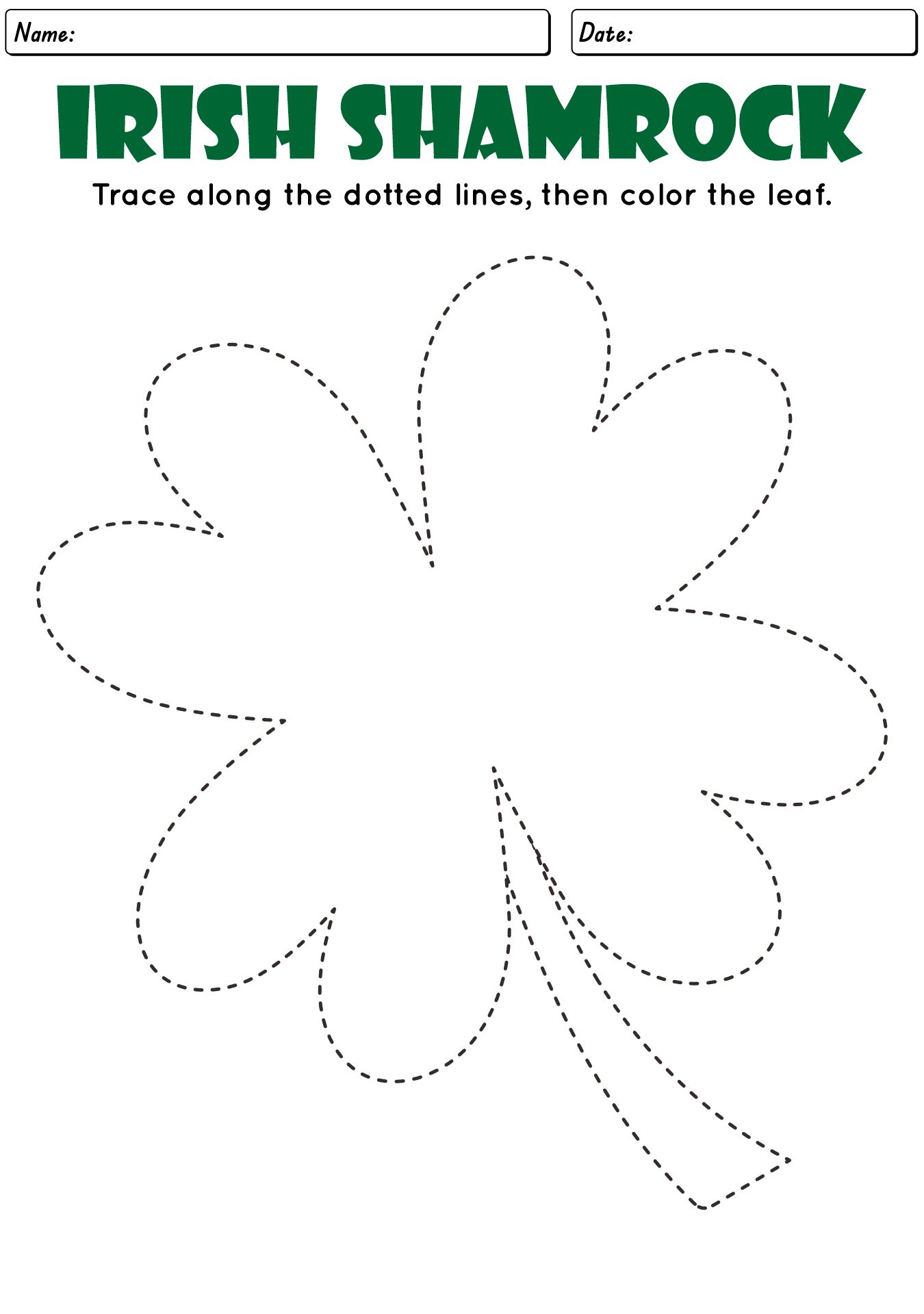 Shamrock Worksheets For PreK
