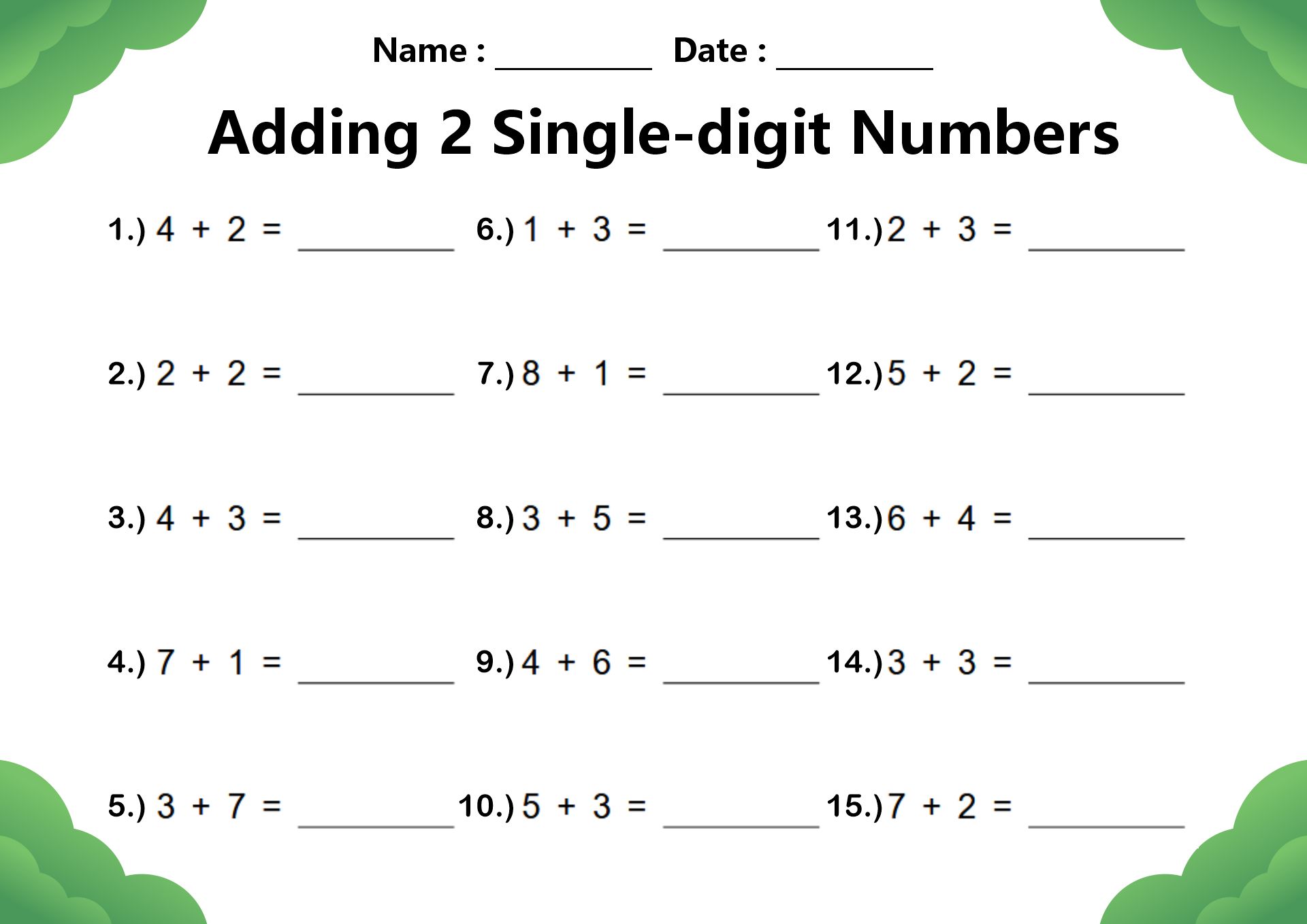 St. Patricks Day Math Worksheets for 2nd Graders