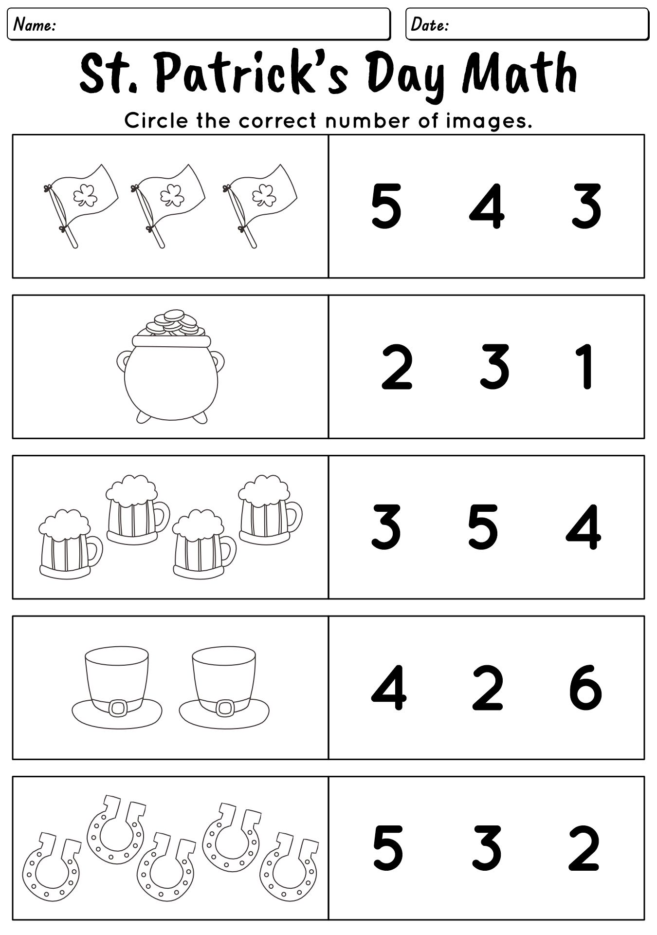 St. Patrick’s Day Math Activities for Second Graders