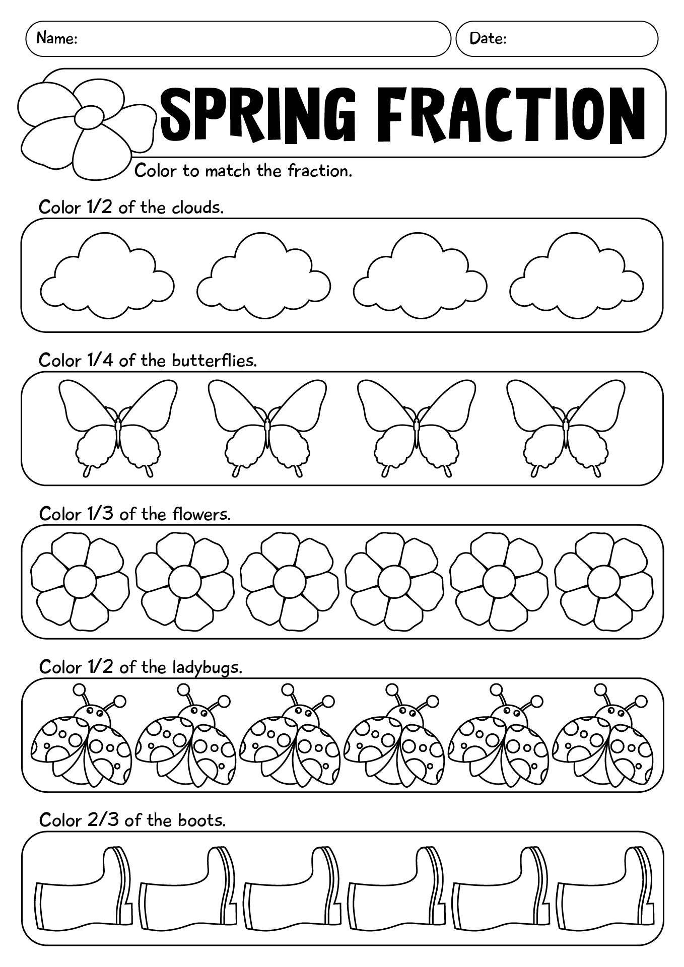 1st Grade Spring Worksheets