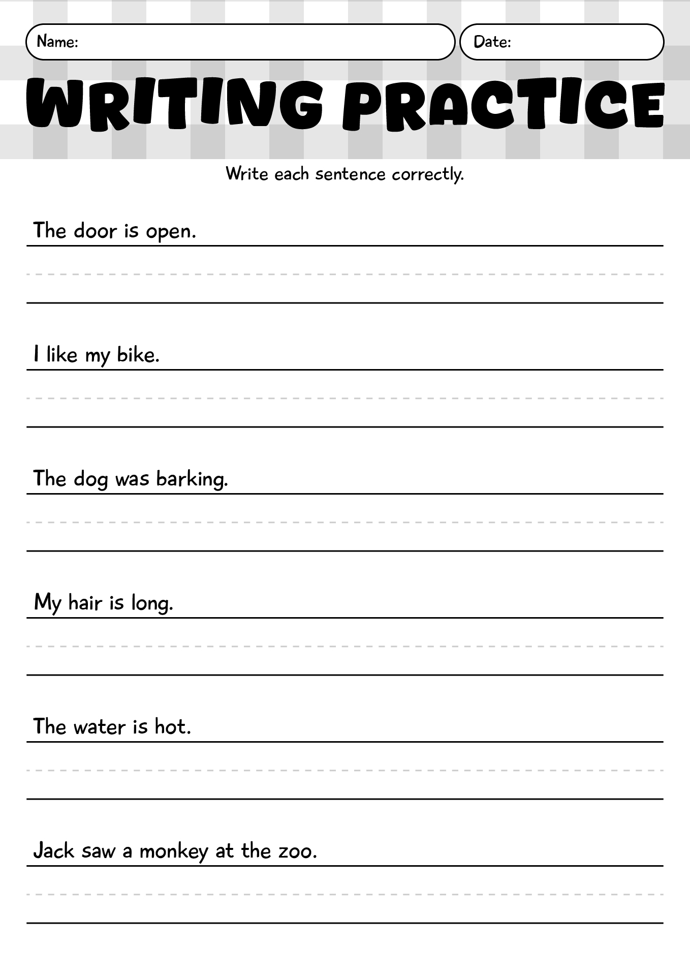 1st Grade Writing Worksheets