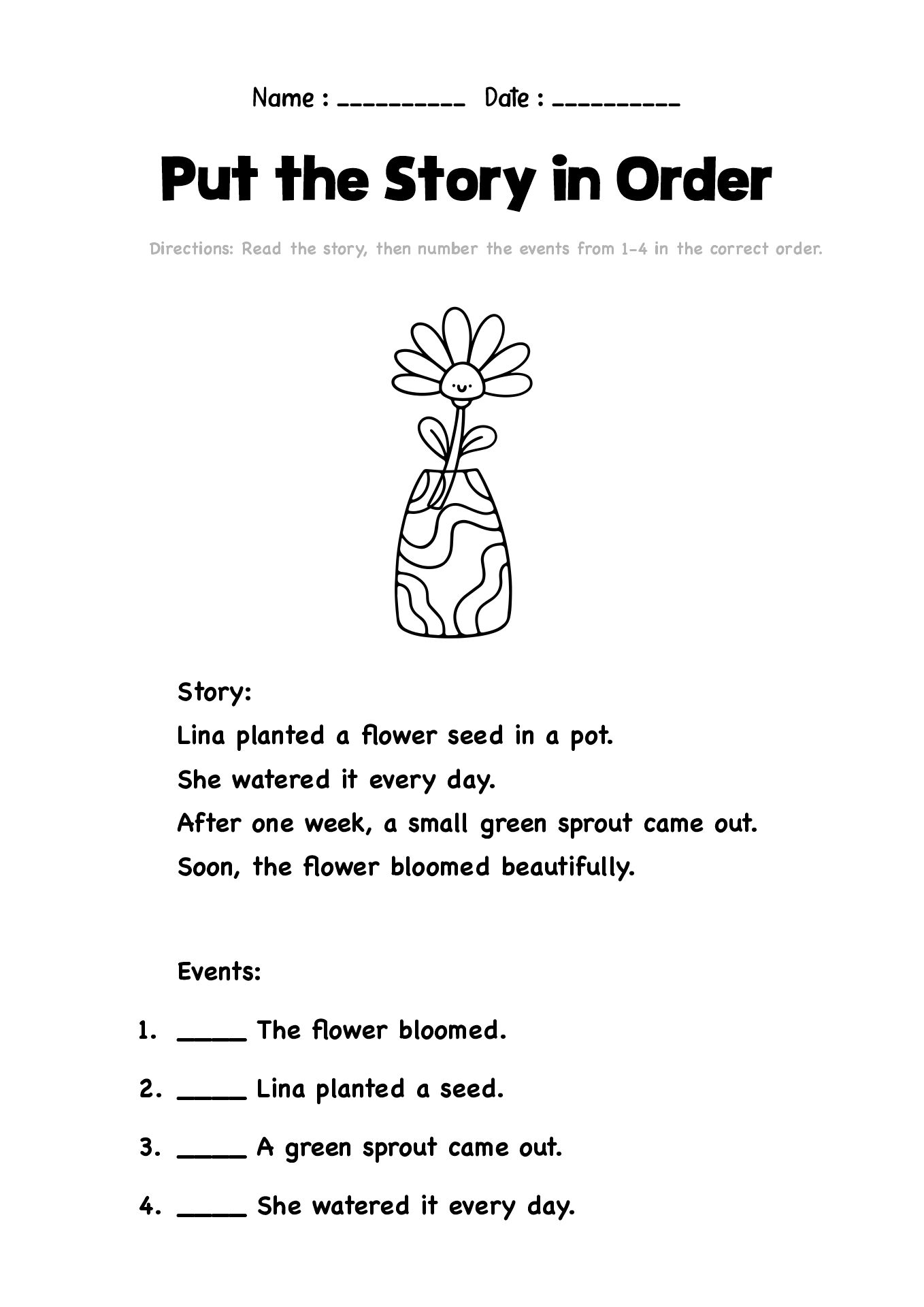 2nd Grade Reading Worksheets Sequencing Events