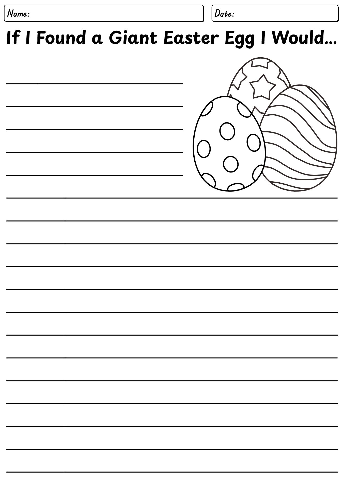 3rd Grade Easter Writing Prompt Worksheets