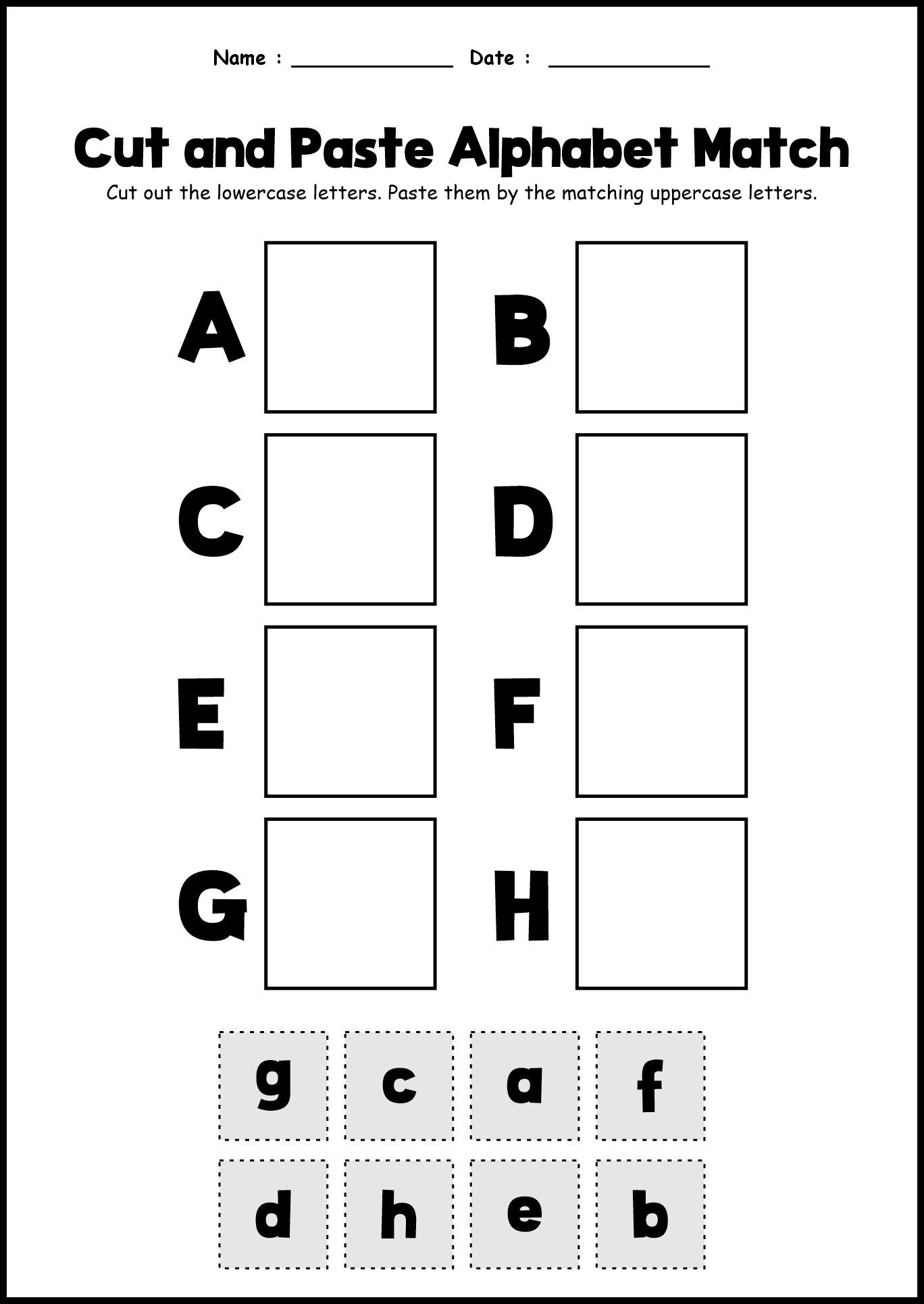 Alphabet Practice Worksheets for Kindergarten