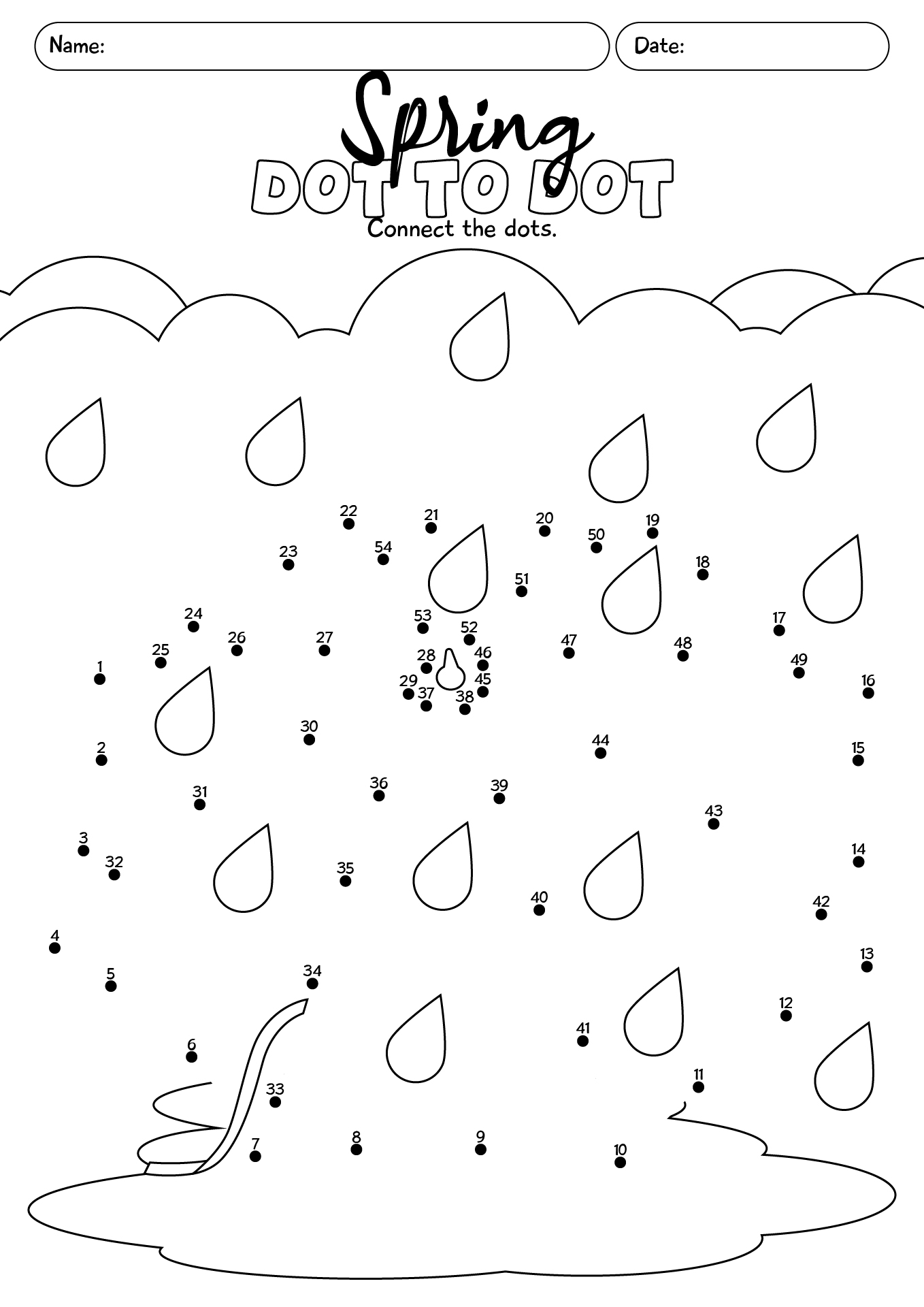 Connect The Dots Spring Worksheets