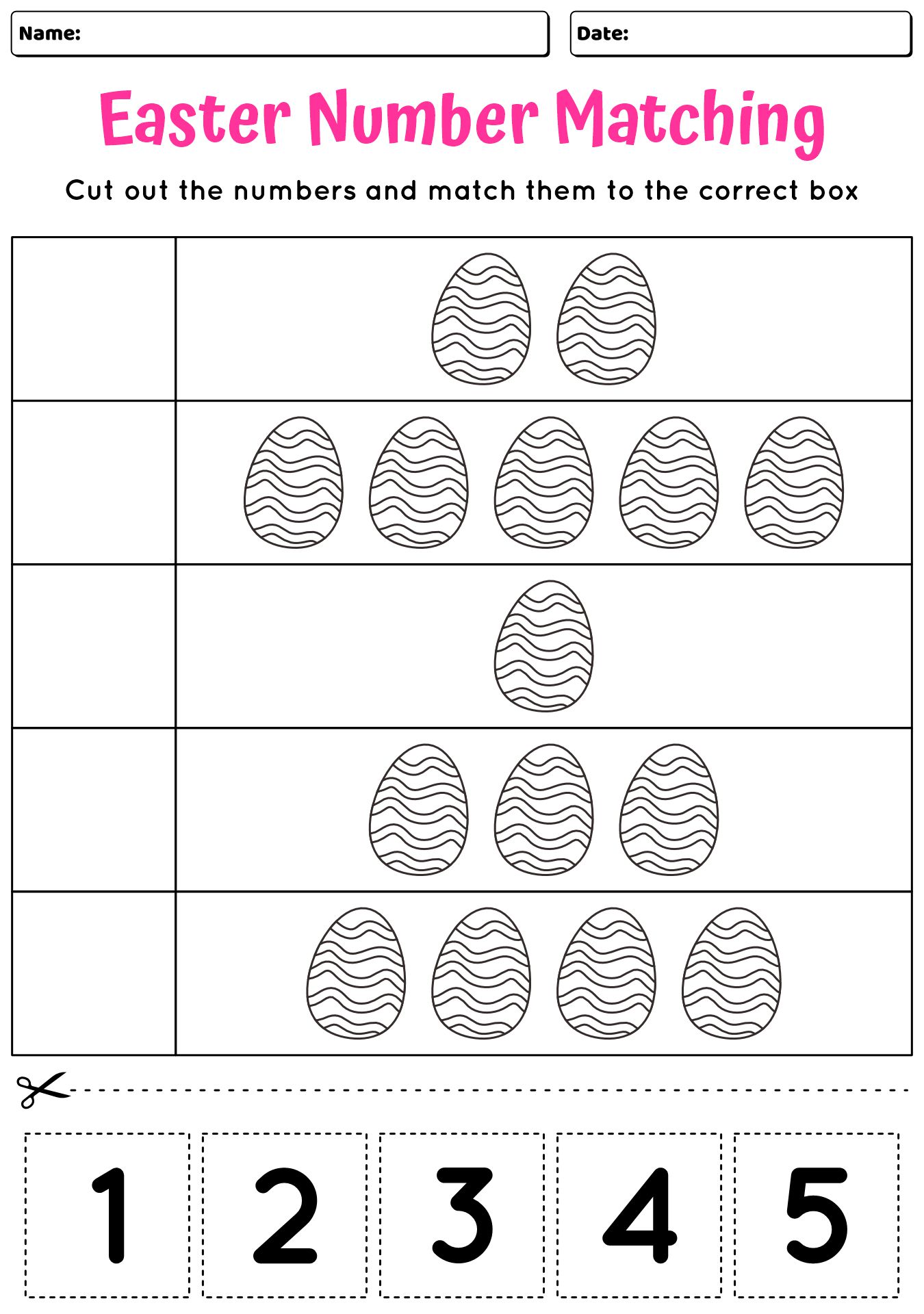 Cut And Paste Easter Worksheets For Kids