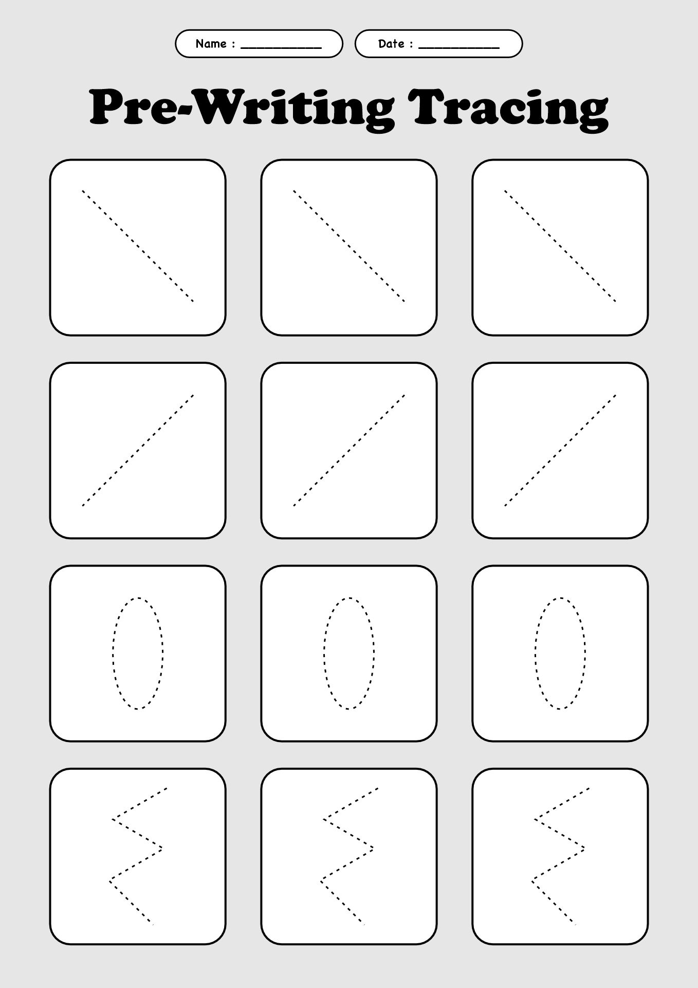 Early Childhood Prewriting Activity Worksheets