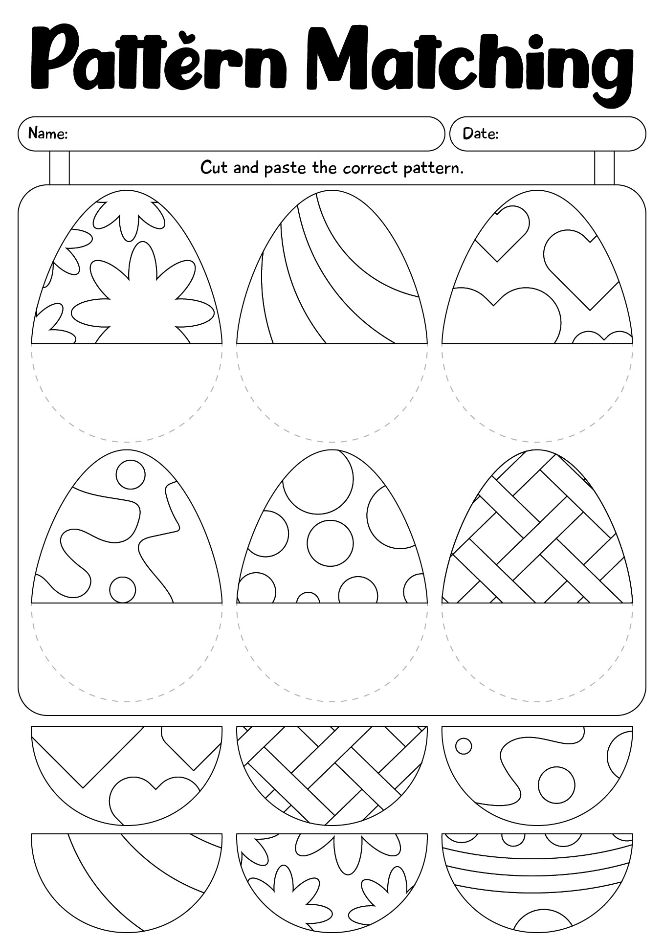 Easter Egg Pattern Matching Cut And Paste