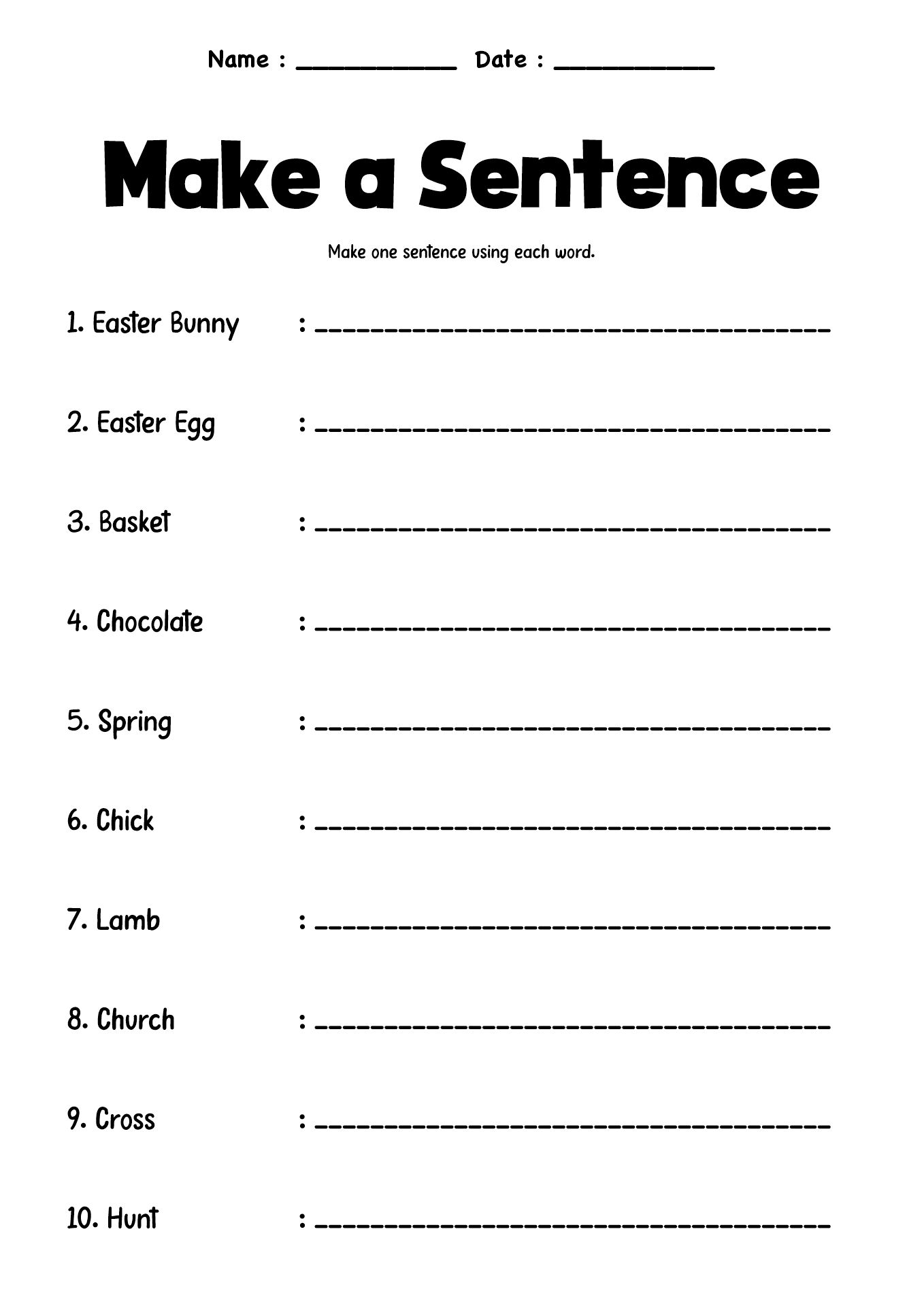 Easter Holidays ESL Vocabulary Worksheets