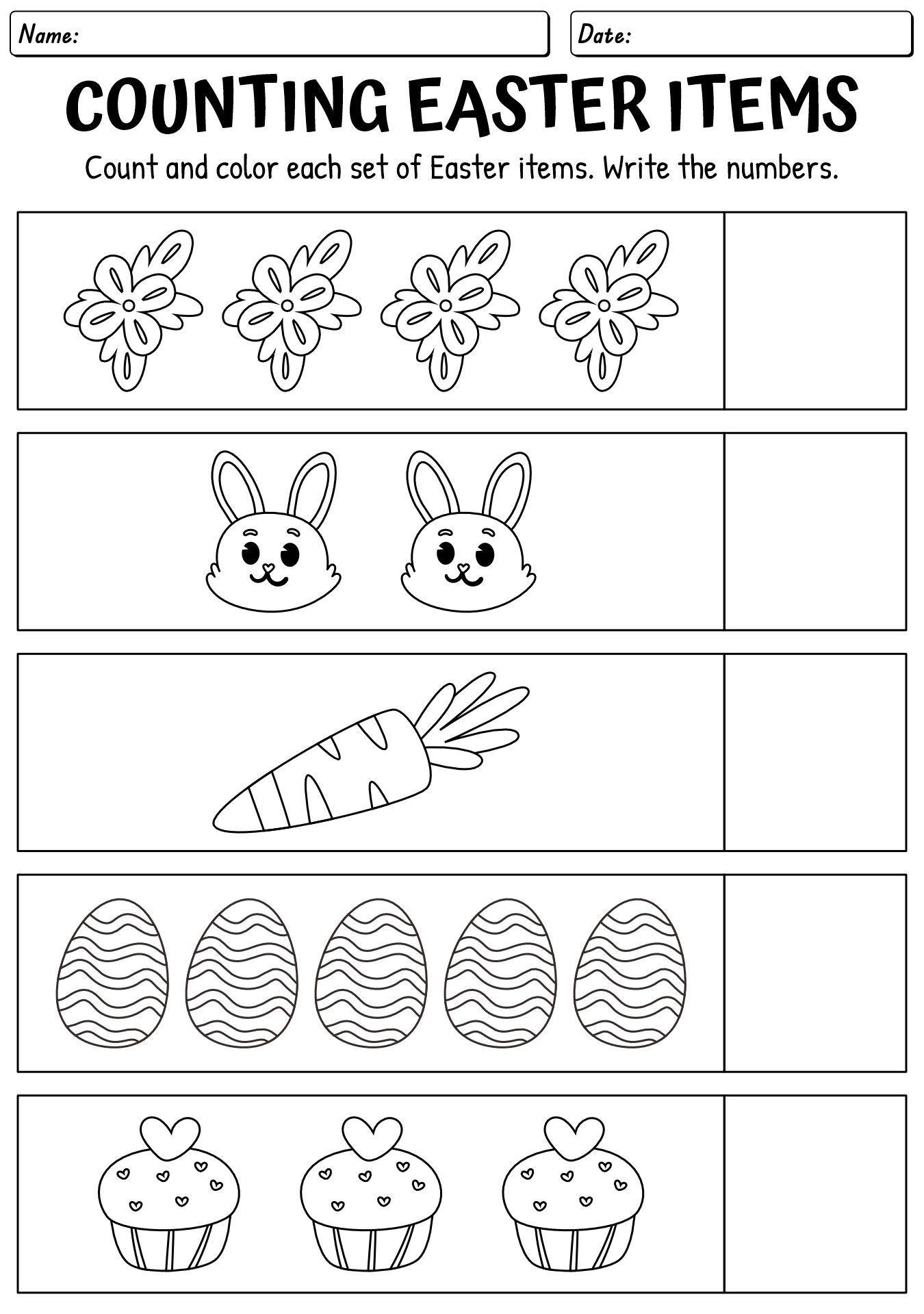 Easter Math And Literacy Worksheets