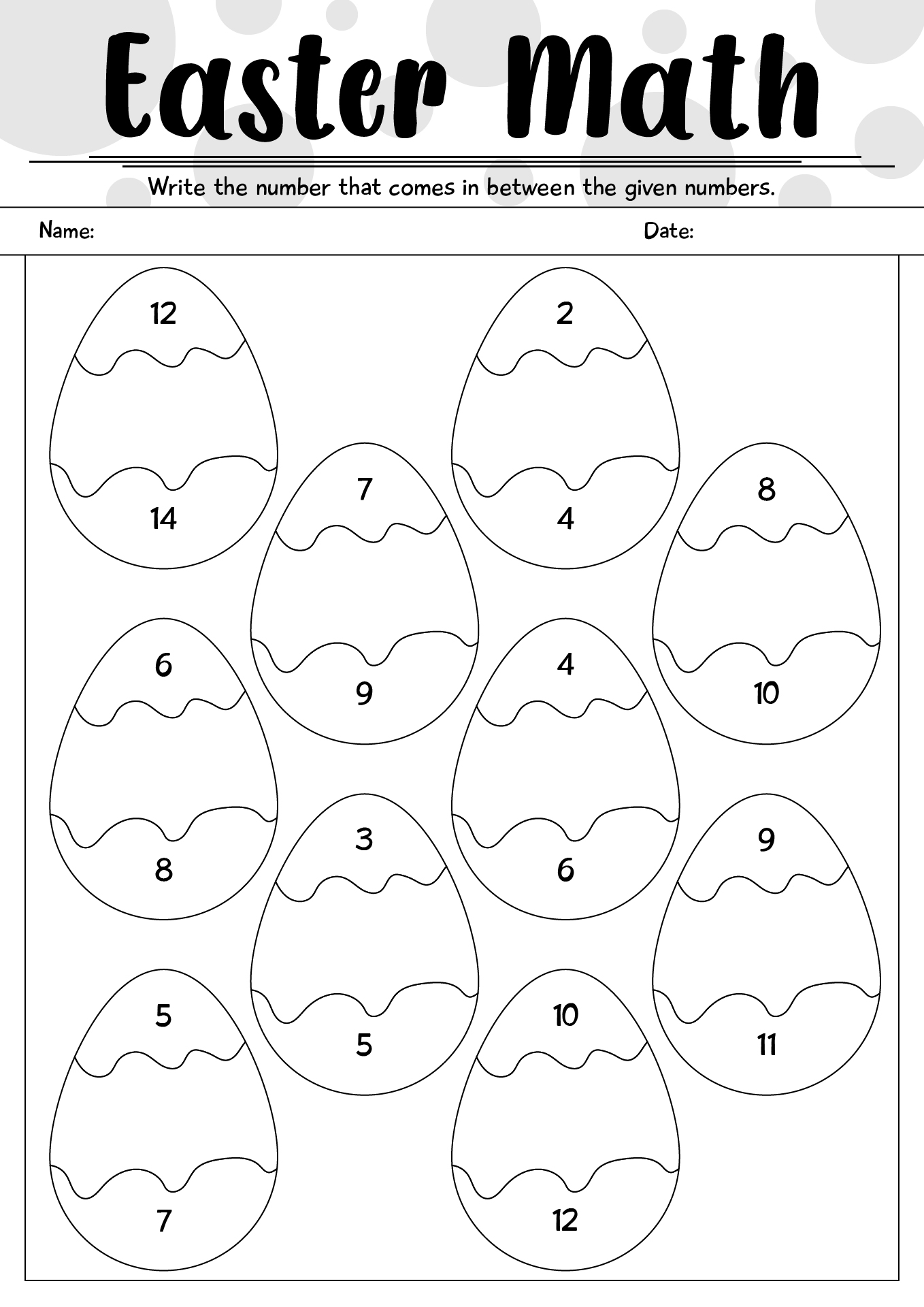 Easter Math Worksheets For 1st Grade