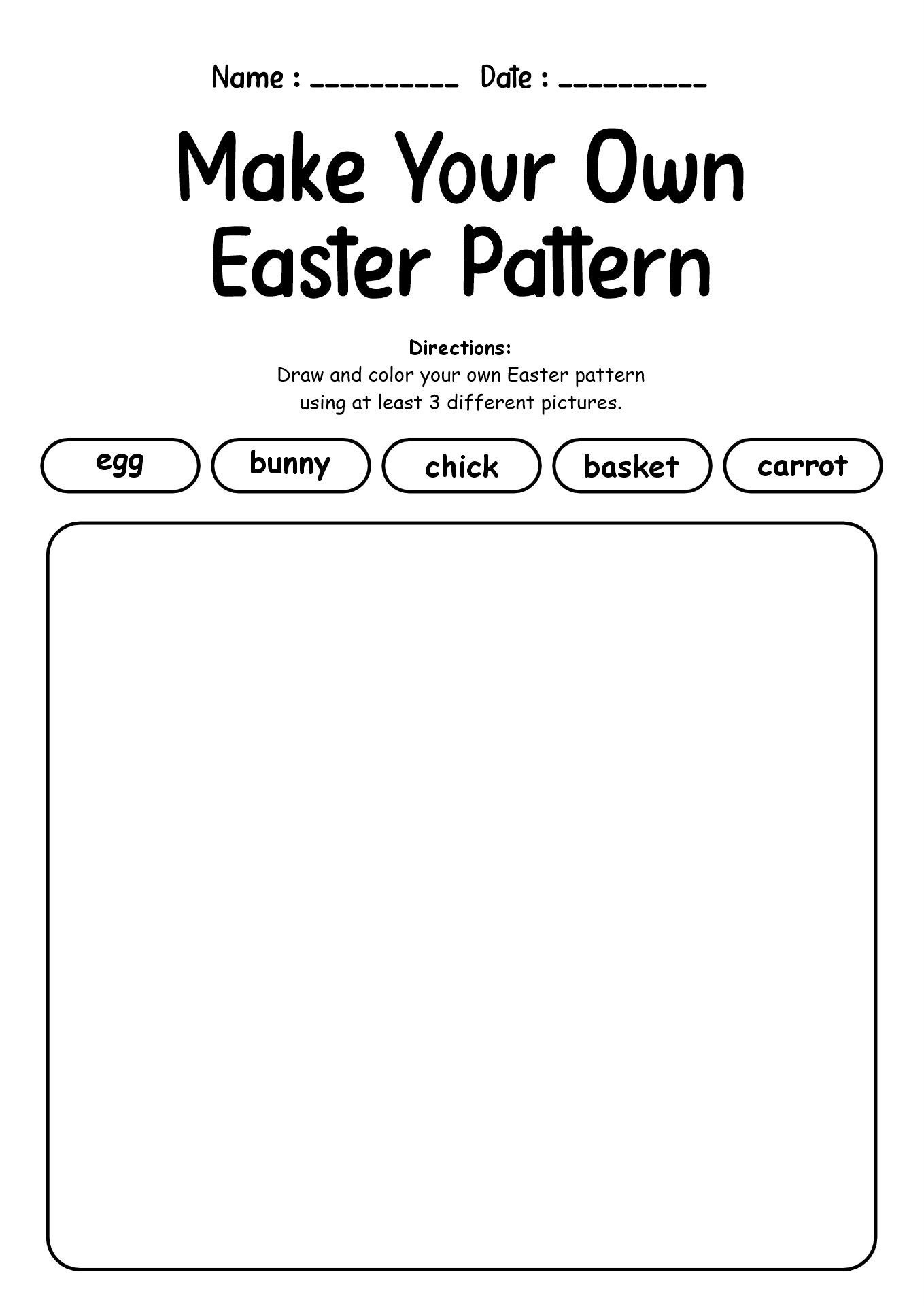 Easter Pattern Activities for First Grade