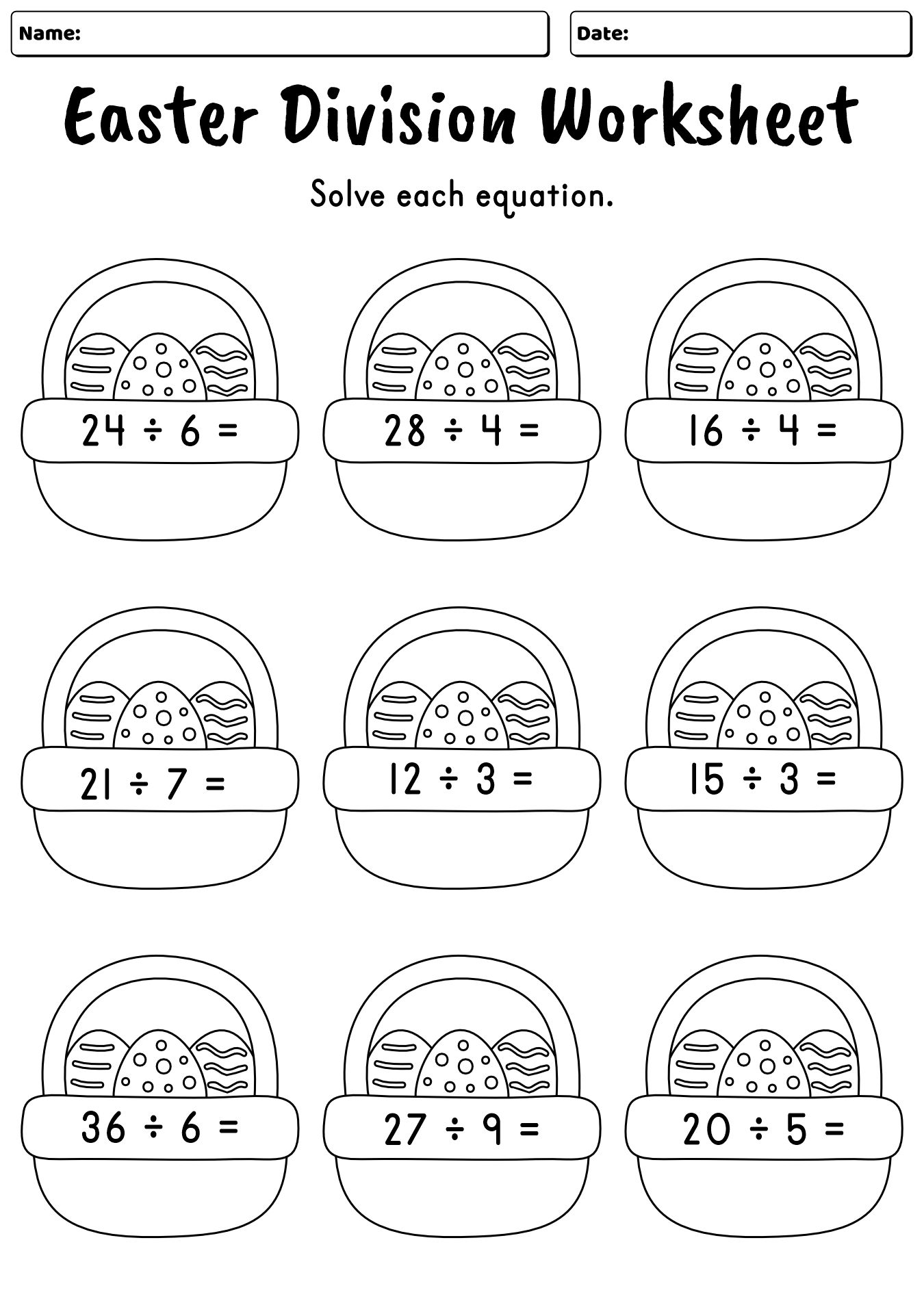 Easter Worksheets For 3rd Grade