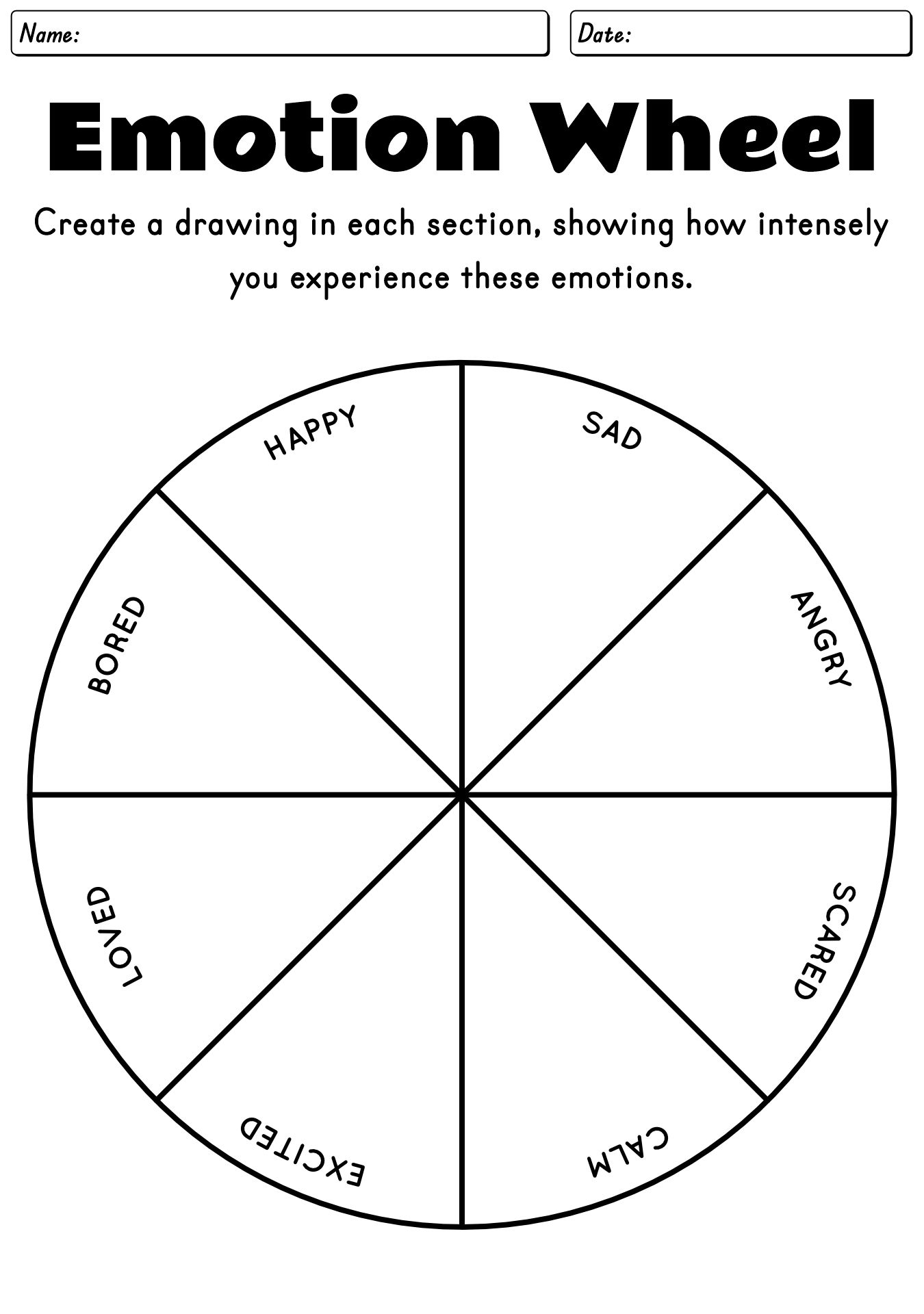 Emotion Wheel & Therapy Worksheets