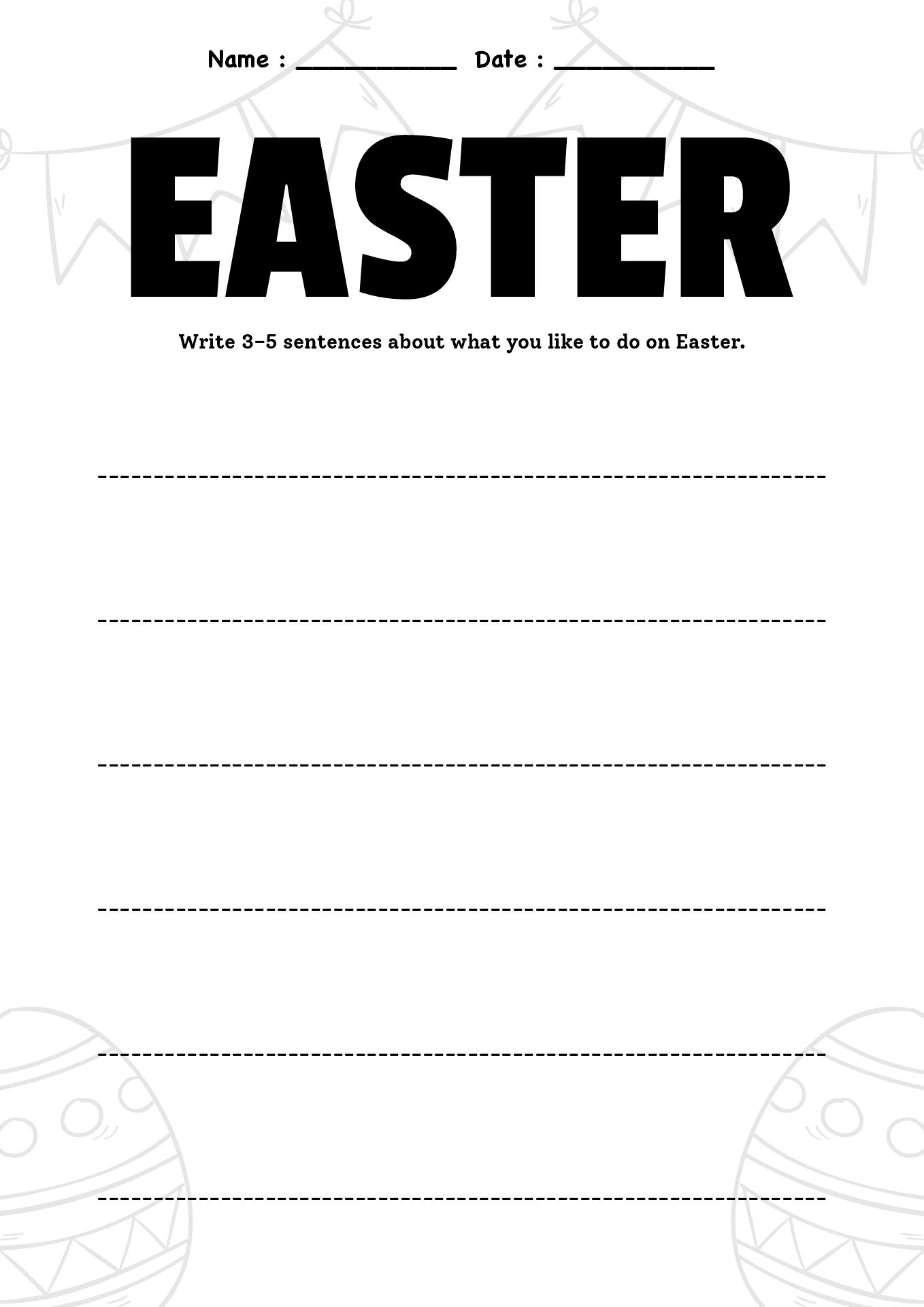 English Language Learning Easter Themed Worksheet