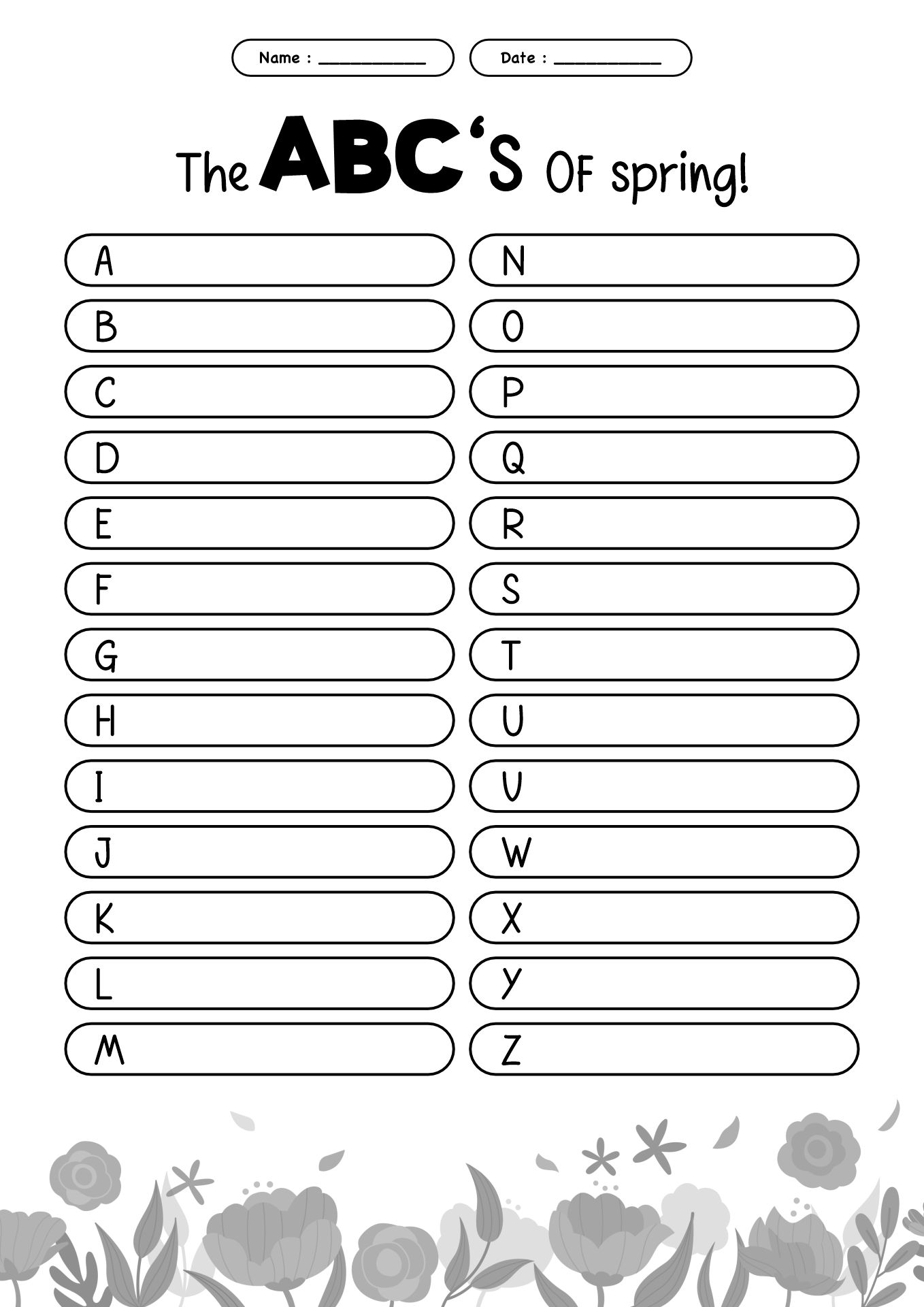 First Grade Spring Writing Activities