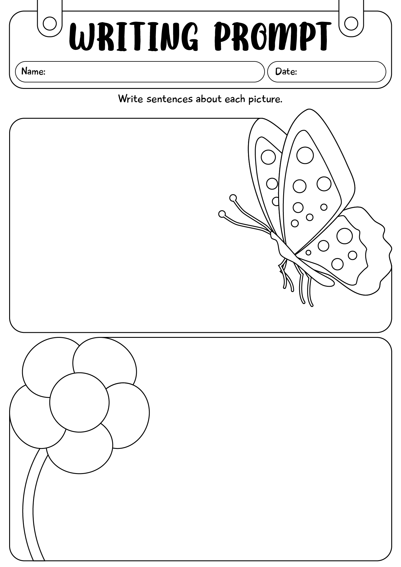 First Grade Spring Writing Prompts Worksheet